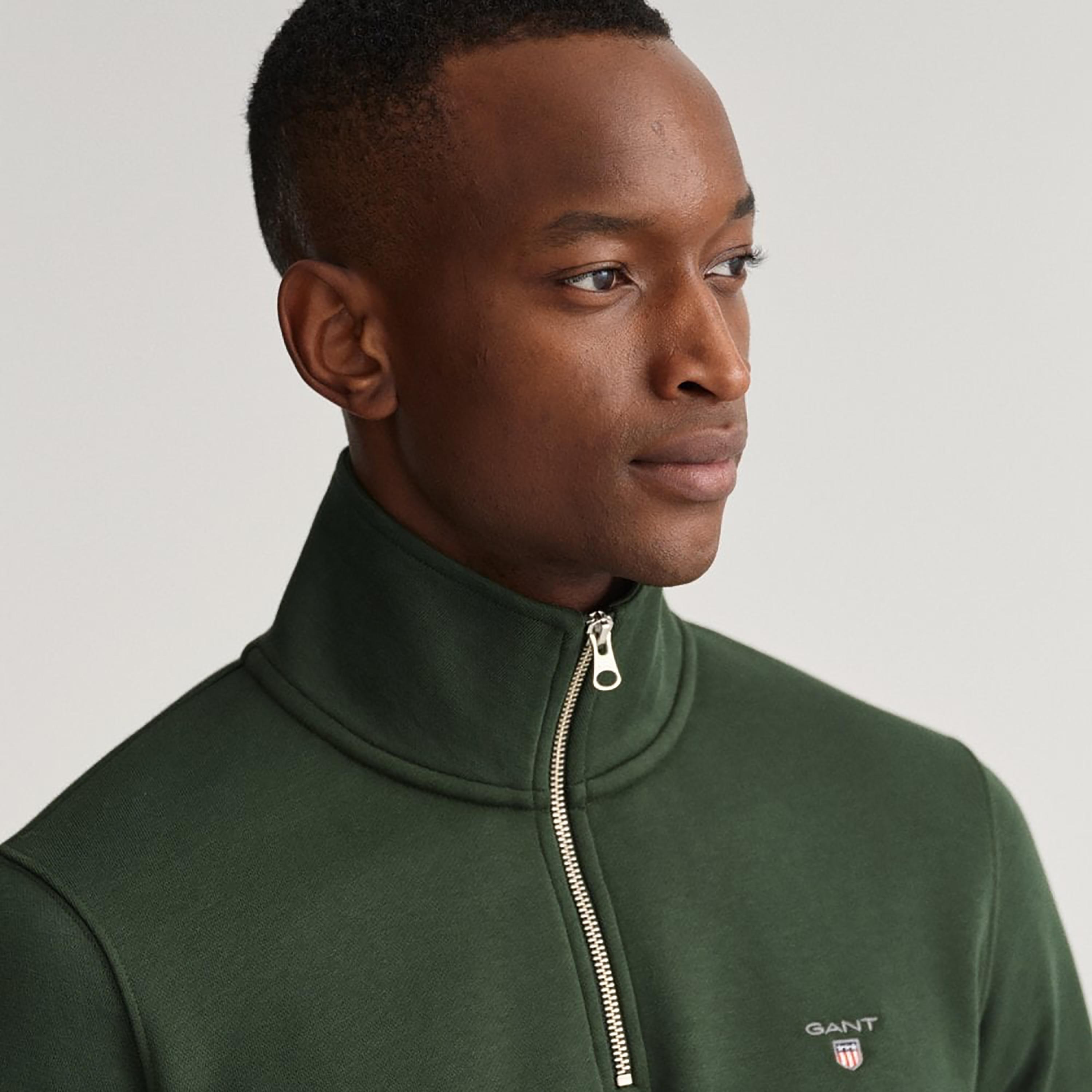 Gant Logo High Neck Shield Half-Zip Sweatshirt-men-winterwear-hoodiesandsweatshirts-image-3