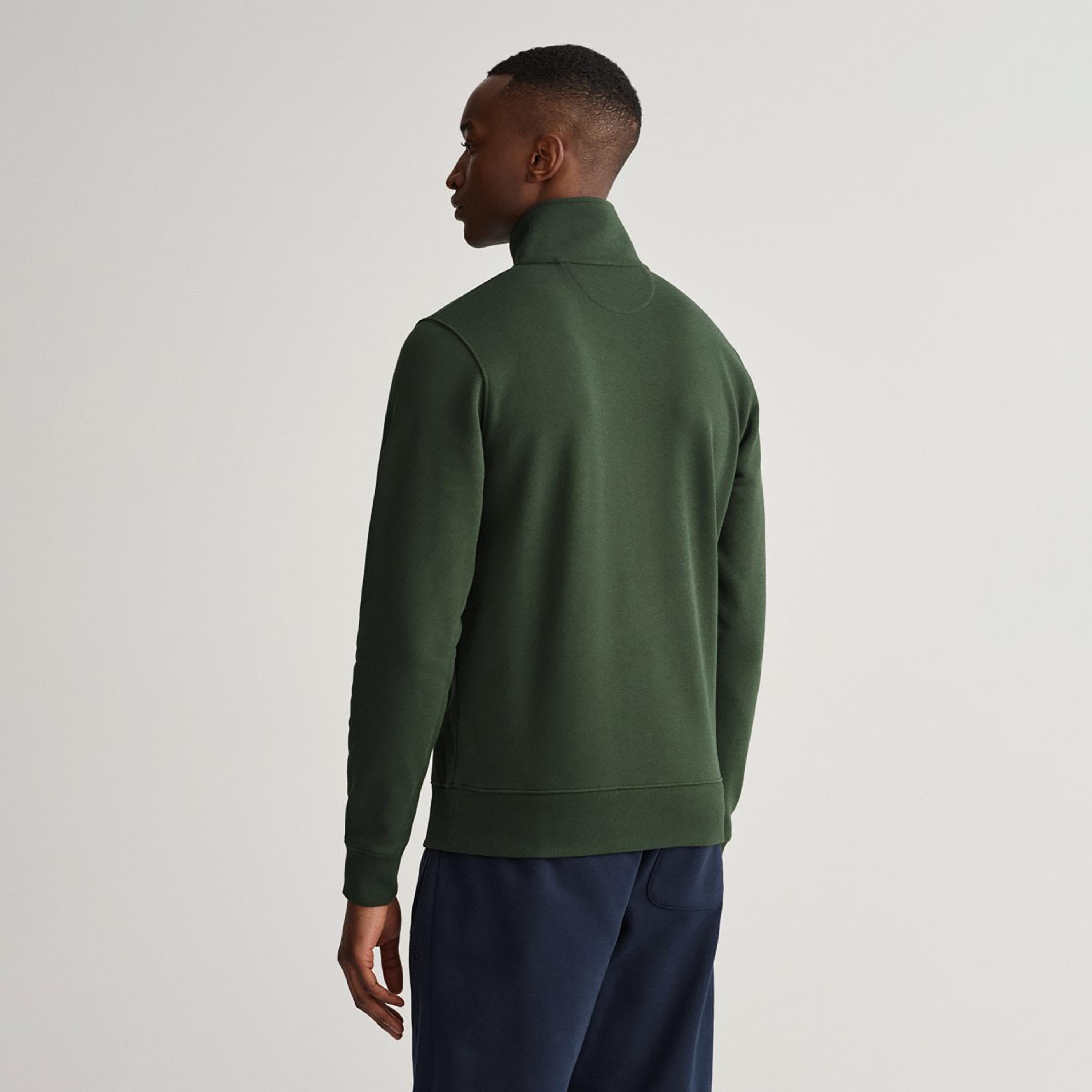 Gant Logo High Neck Shield Half-Zip Sweatshirt-men-winterwear-hoodiesandsweatshirts-image-4