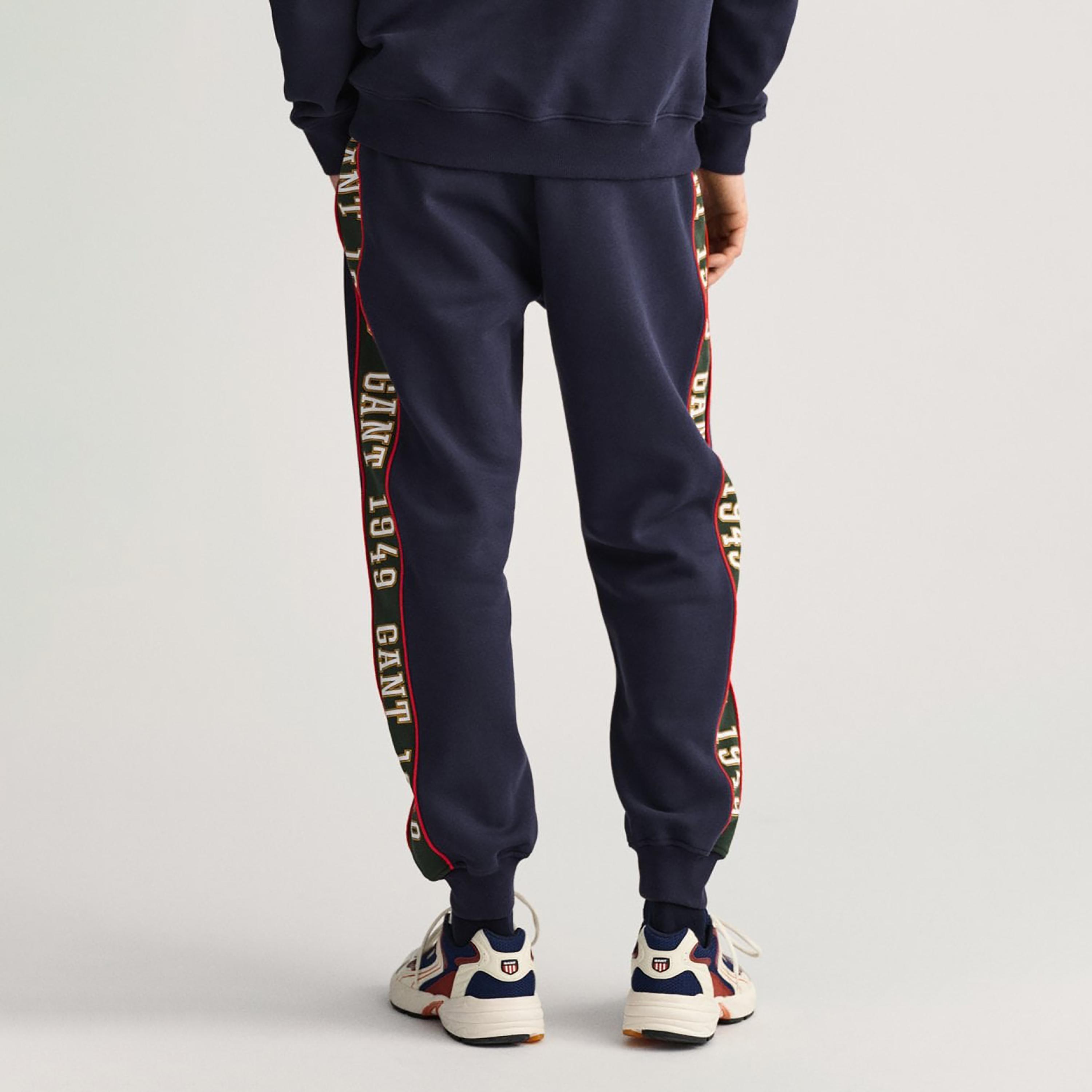 بنطال رياضي برباط متوسط الارتفاع مزين بشعار جانت-men-clothing-bottoms-joggers-image-4