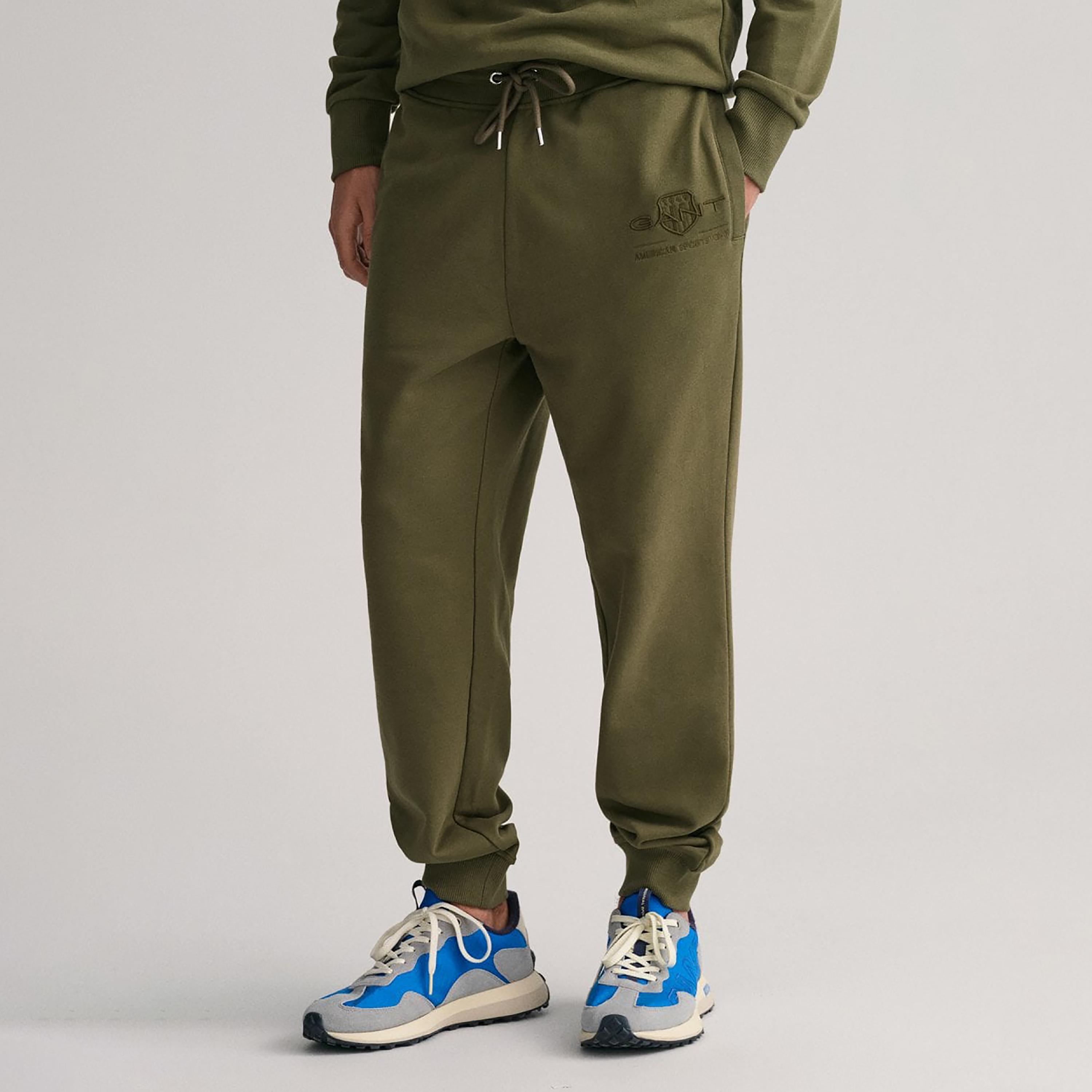 Gant Embroidered Logo Mid-Rise Drawstring Sweatpants-men-clothing-bottoms-joggers-image-1