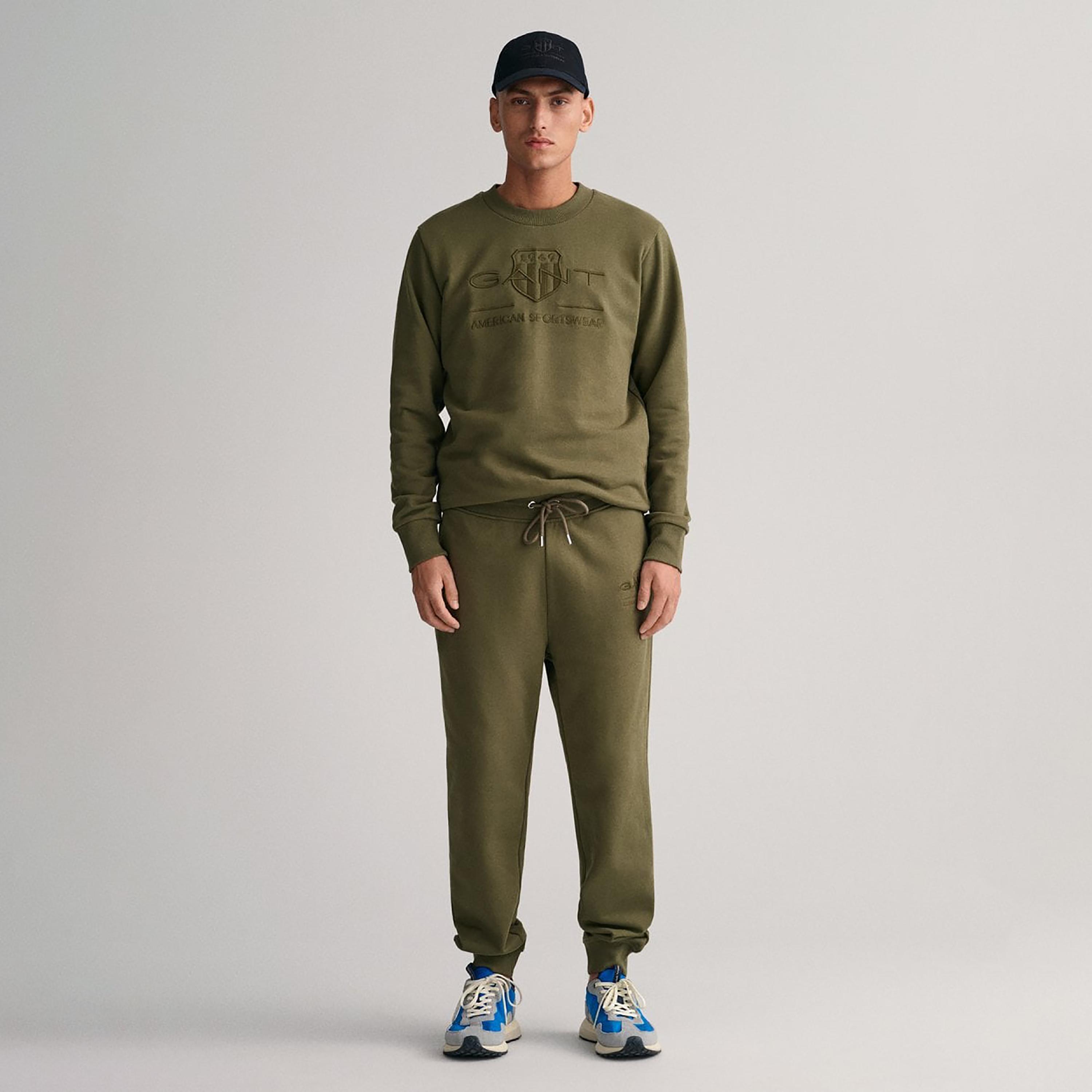 Gant Embroidered Logo Mid-Rise Drawstring Sweatpants-men-clothing-bottoms-joggers-image-2