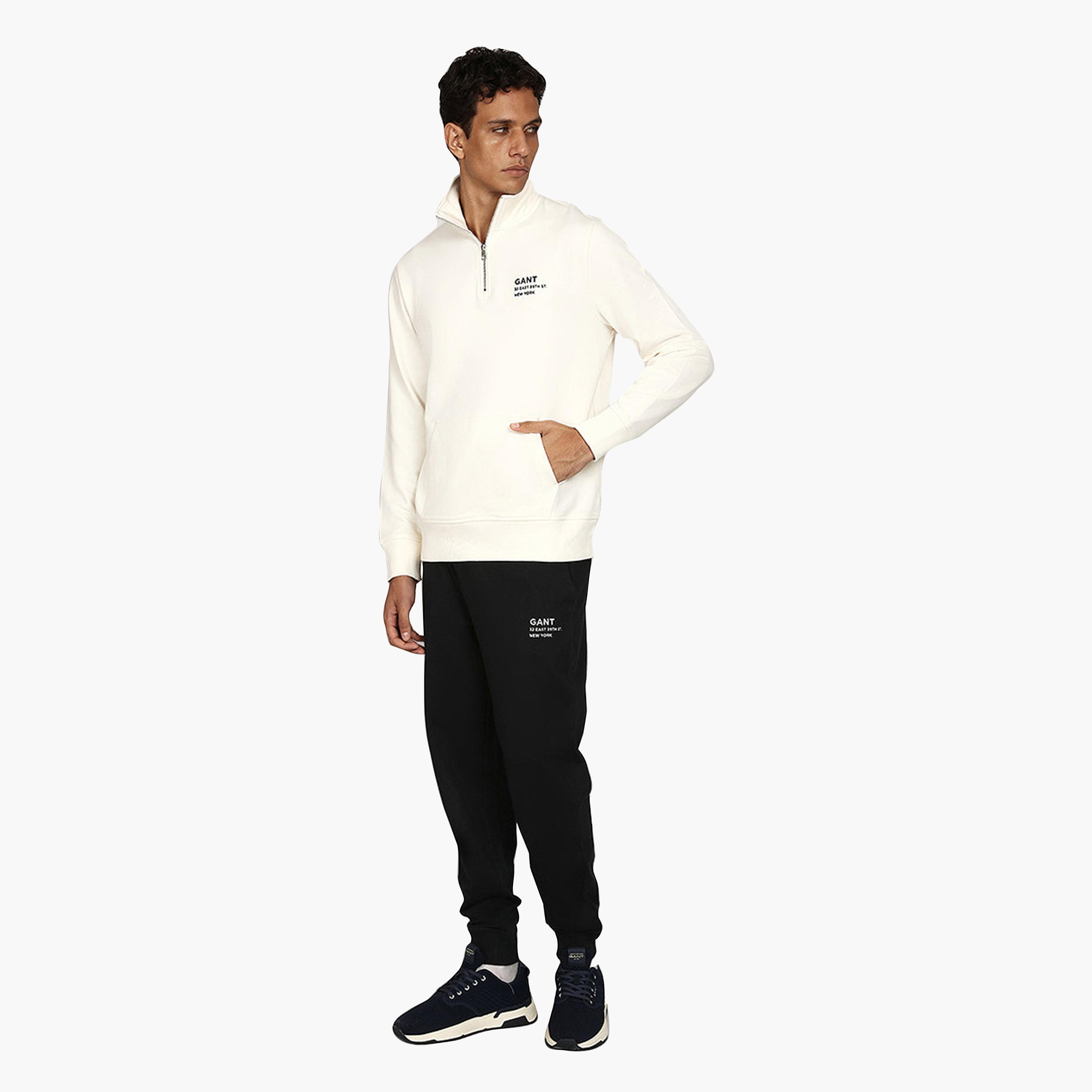 بنطلون رياضي رجالي بخصر متوسط وإغلاق برباط شد، سادة من جانت-men-clothing-bottoms-joggers-image-2