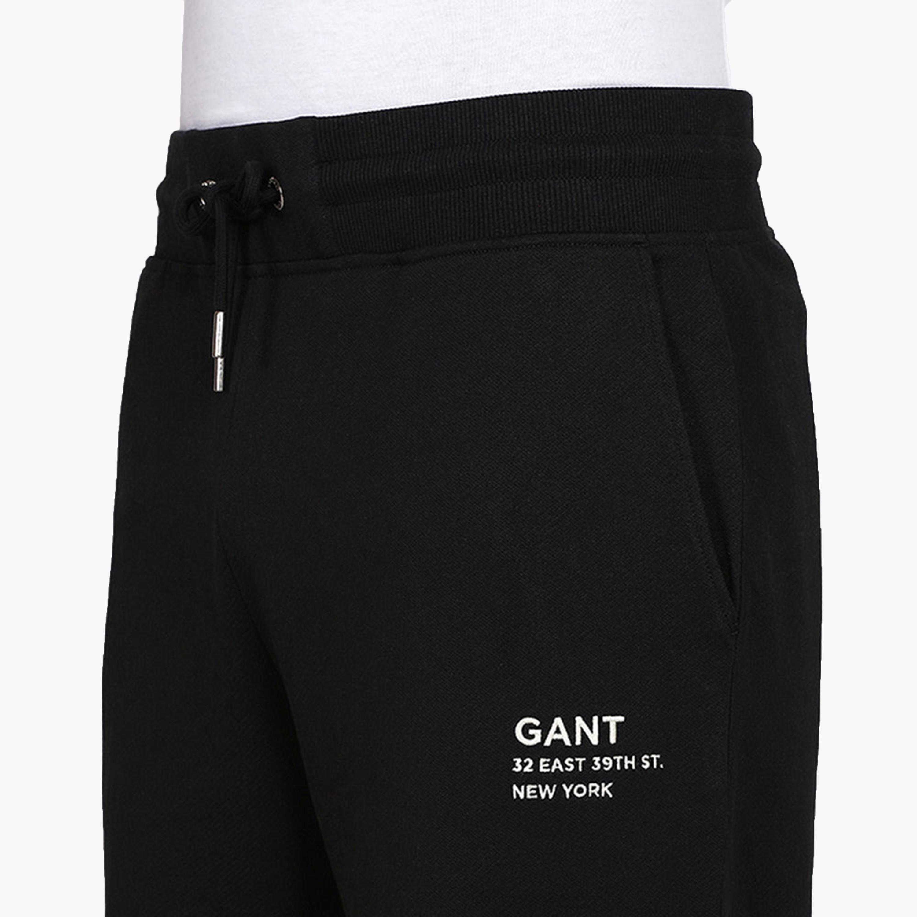 بنطلون رياضي رجالي بخصر متوسط وإغلاق برباط شد، سادة من جانت-men-clothing-bottoms-joggers-image-3