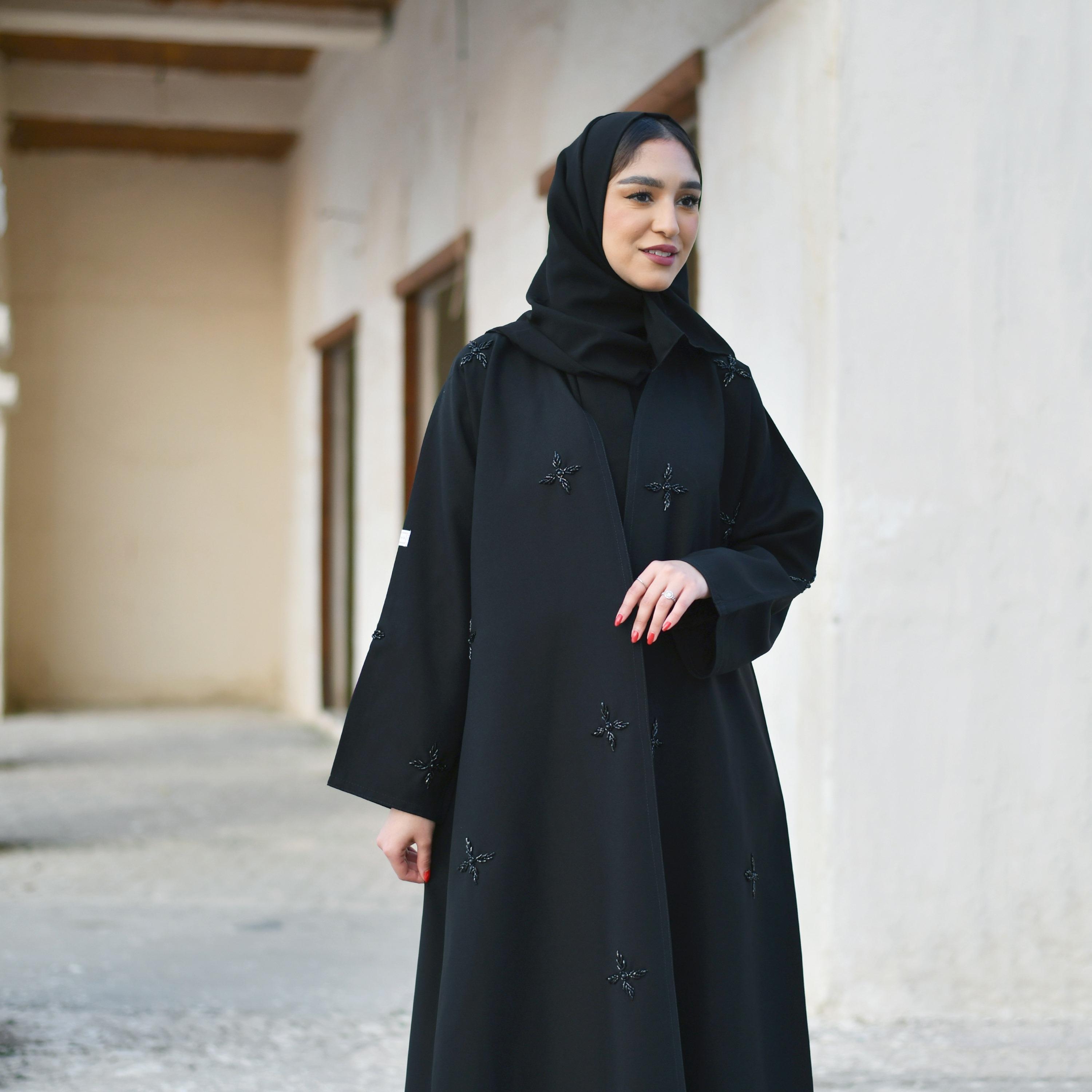 Hawraa Beaded Abaya with Hijab-women-arabicclothing-abayas-image-2