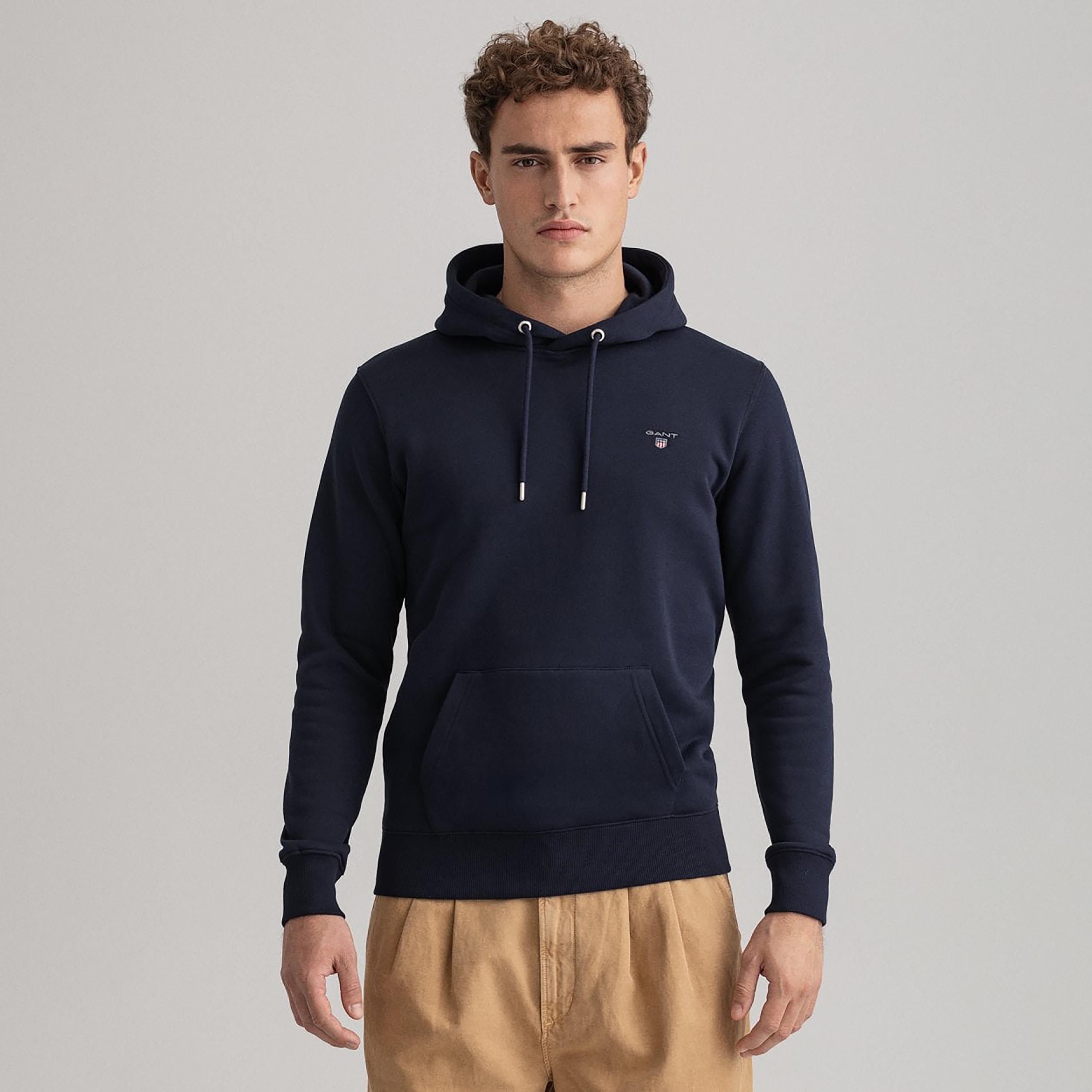 Gant Logo Detail Hoodie with Kangaroo Pocket-men-winterwear-hoodiesandsweatshirts-image-1