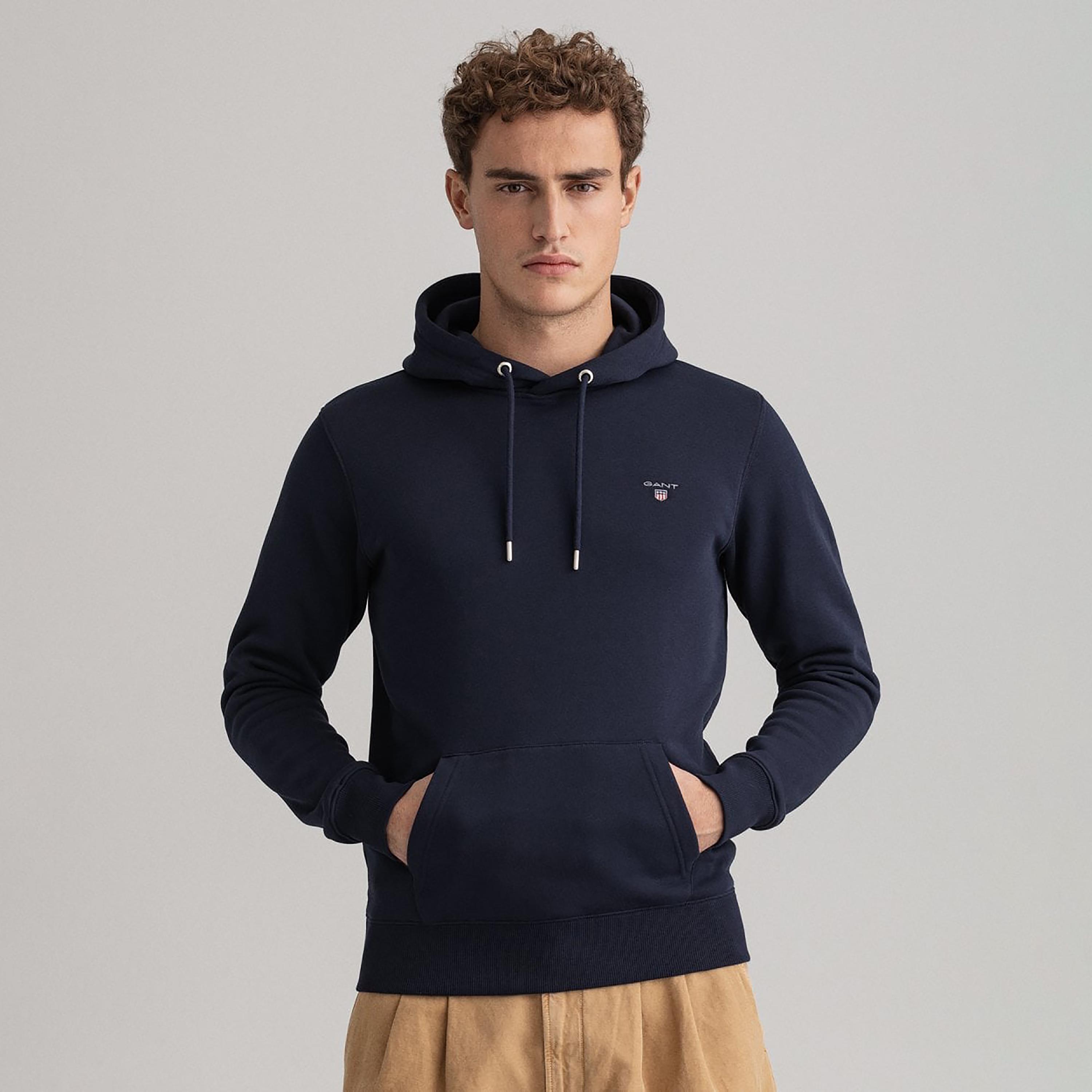 Gant Logo Detail Hoodie with Kangaroo Pocket-men-winterwear-hoodiesandsweatshirts-image-2