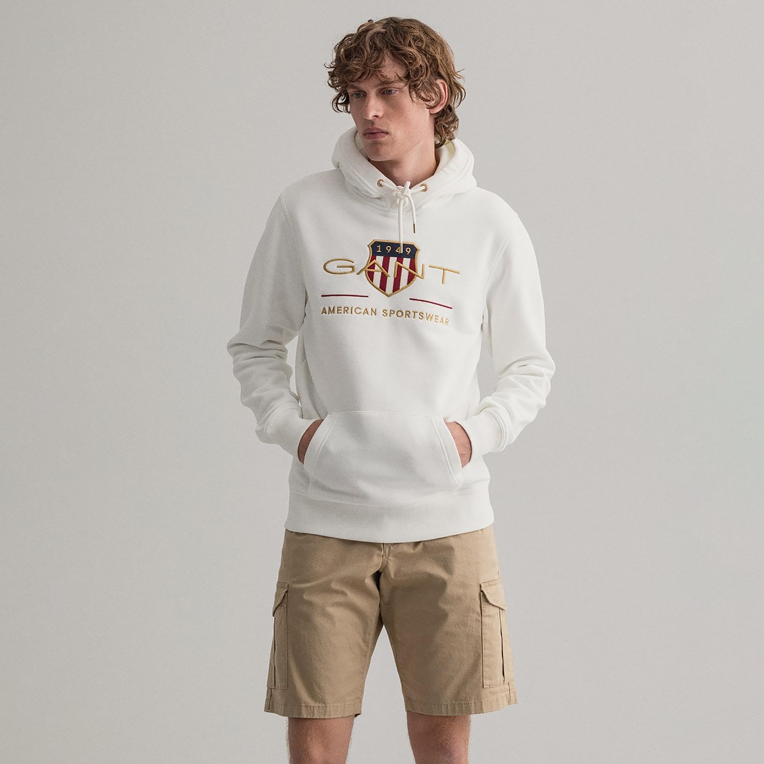 Gant Embroidered Logo Hoodie with Kangaroo Pocket-men-winterwear-hoodiesandsweatshirts-image-1