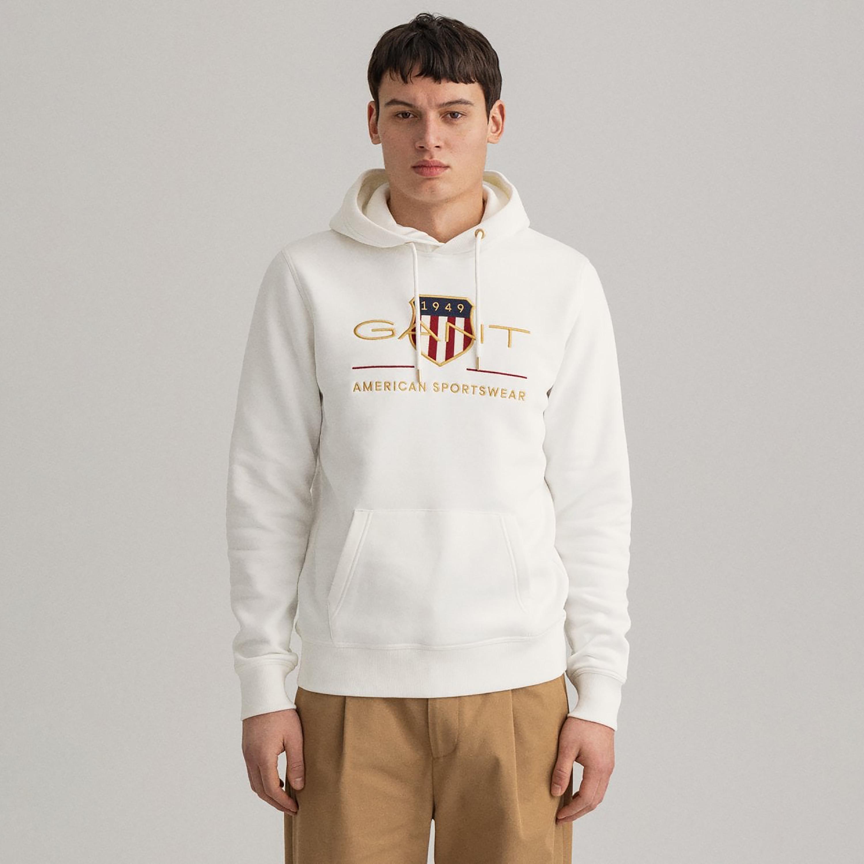 Gant Embroidered Logo Hoodie with Kangaroo Pocket-men-winterwear-hoodiesandsweatshirts-image-2