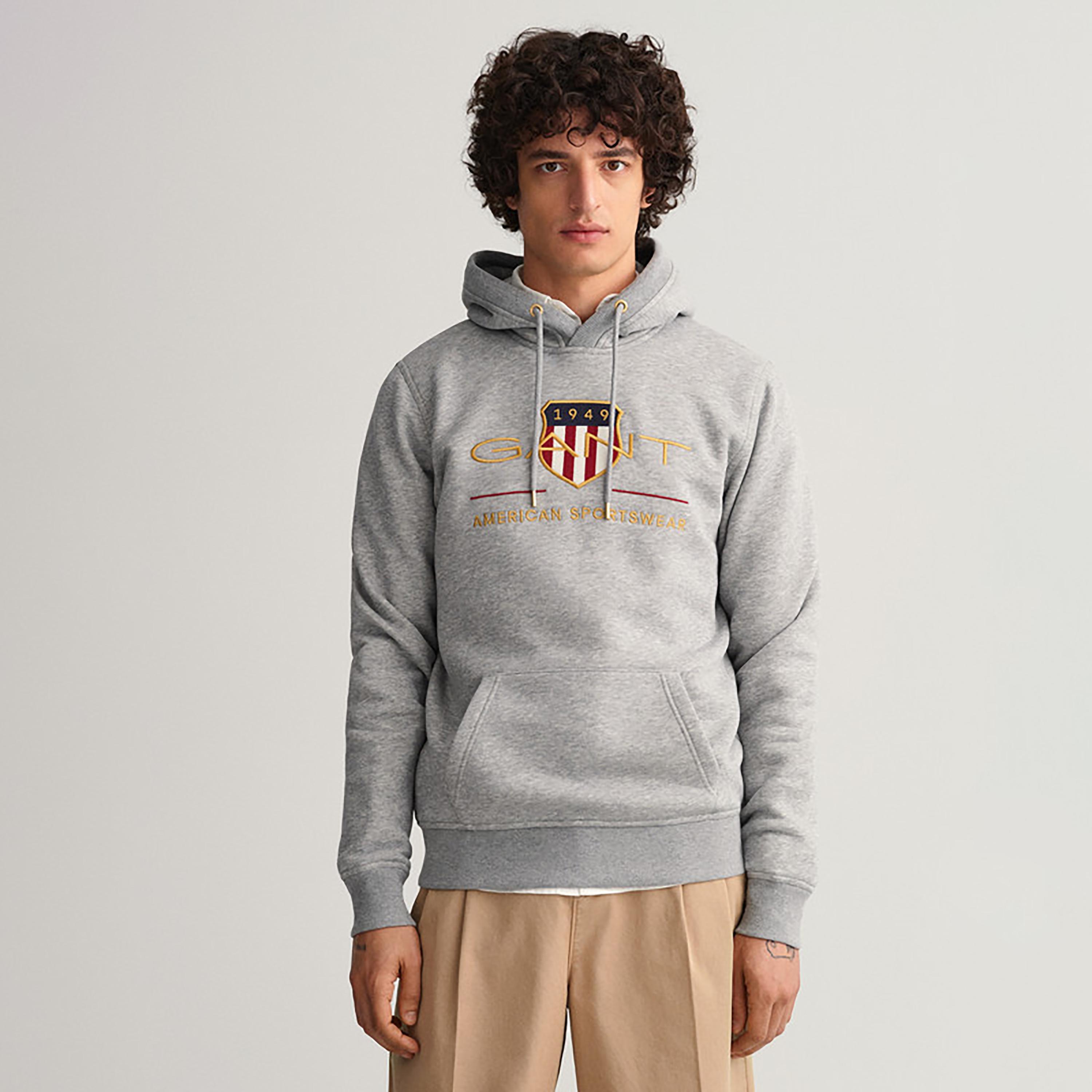 Gant Embroidered Logo Hoodie with Kangaroo Pocket-men-winterwear-hoodiesandsweatshirts-image-1