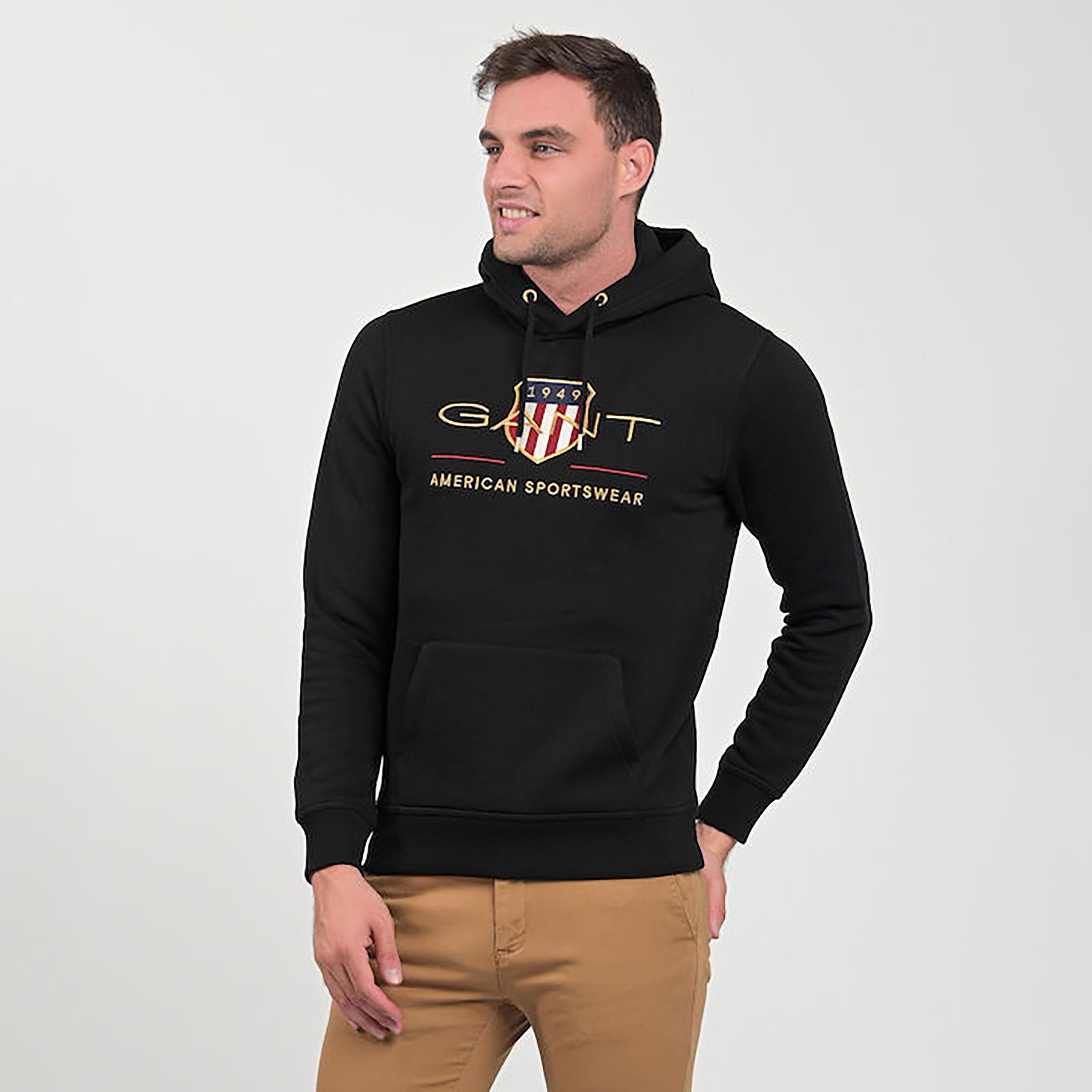Gant Embroidered Logo Hoodie with Kangaroo Pocket-men-winterwear-hoodiesandsweatshirts-image-2