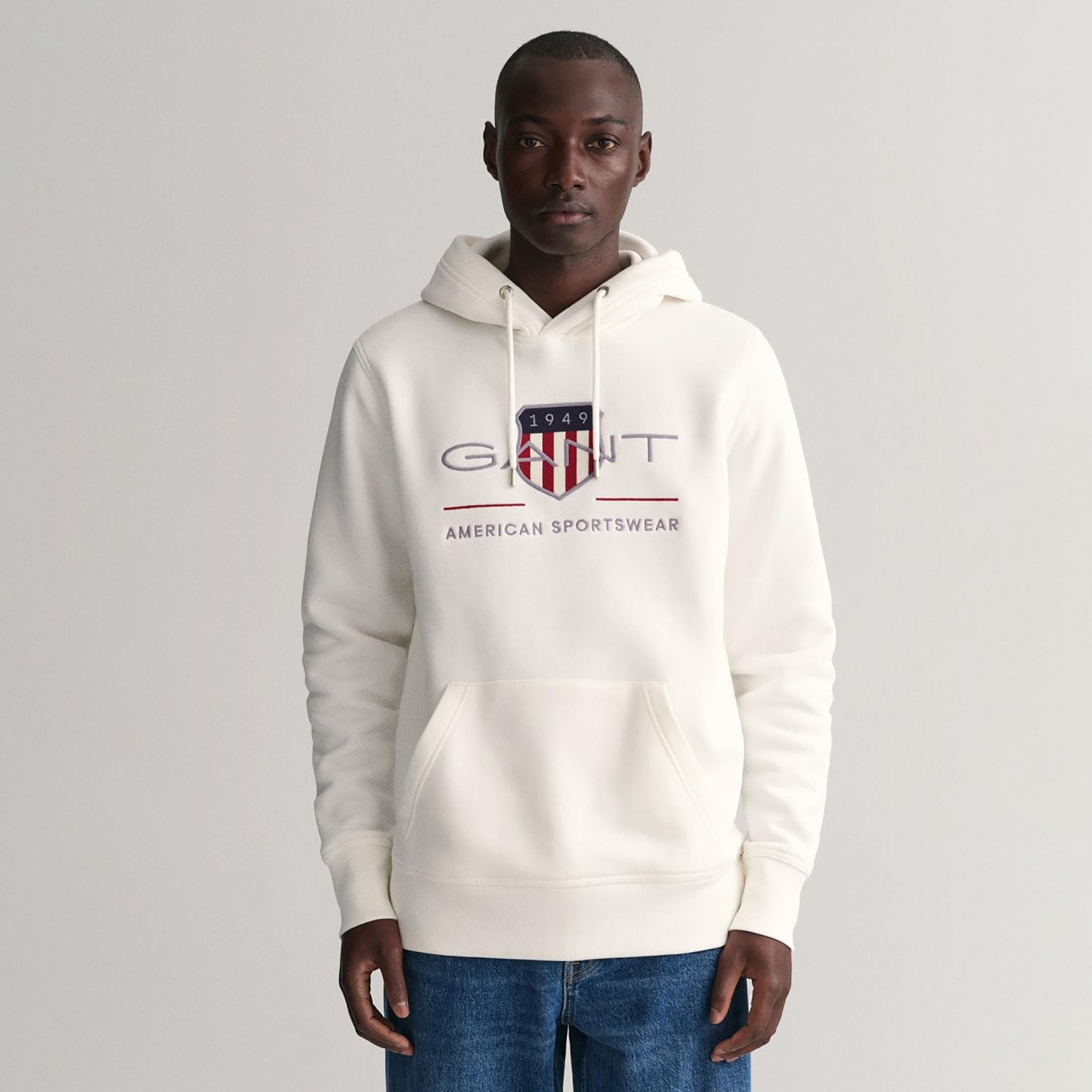 Gant Embroidered Logo Hoodie with Kangaroo Pocket-men-winterwear-hoodiesandsweatshirts-image-1