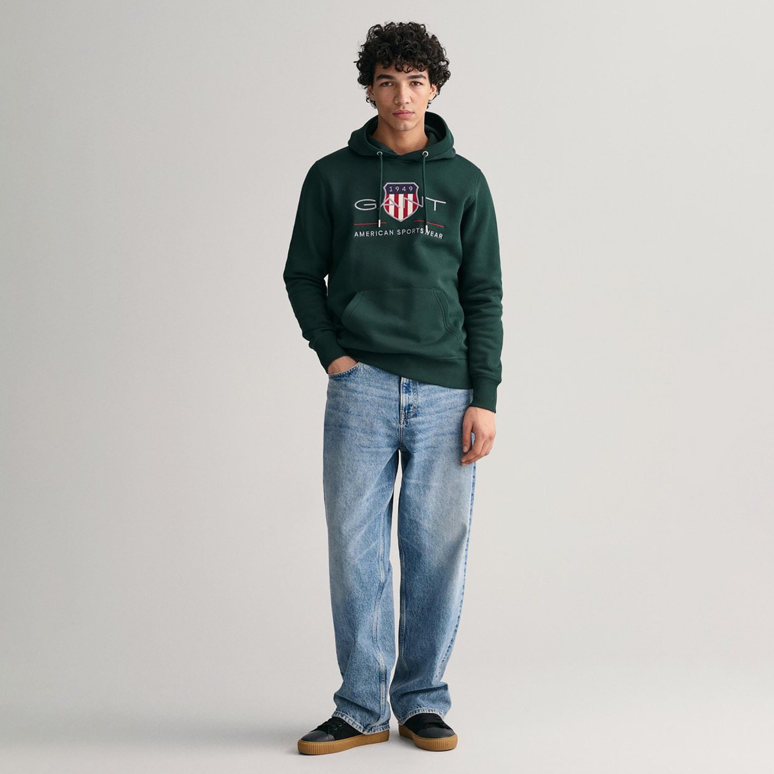 Gant Embroidered Logo Hoodie with Kangaroo Pocket-men-winterwear-hoodiesandsweatshirts-image-2