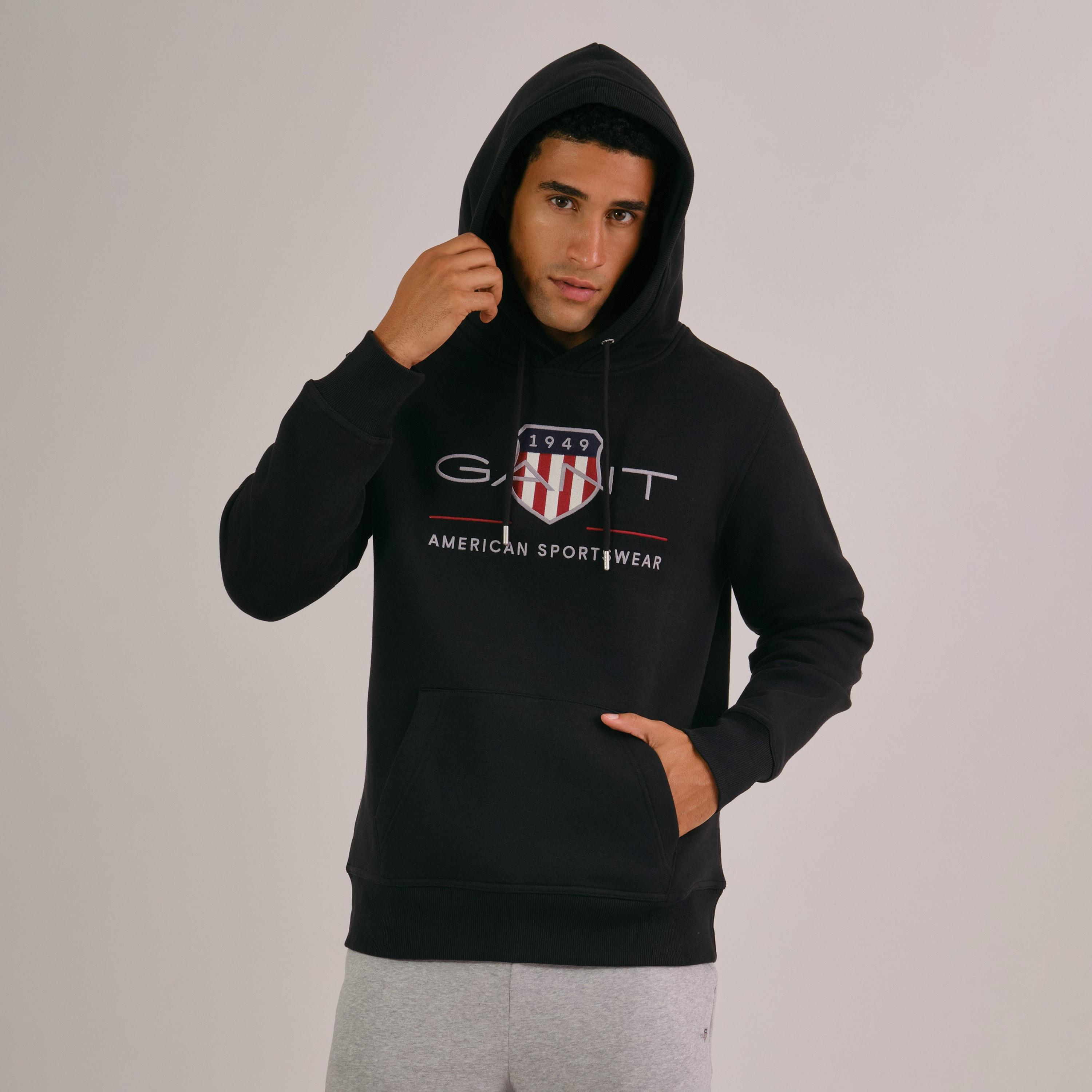 Gant Embroidered Shield Logo Long Sleeves Men's Hoodie-men-winterwear-hoodiesandsweatshirts-image-1