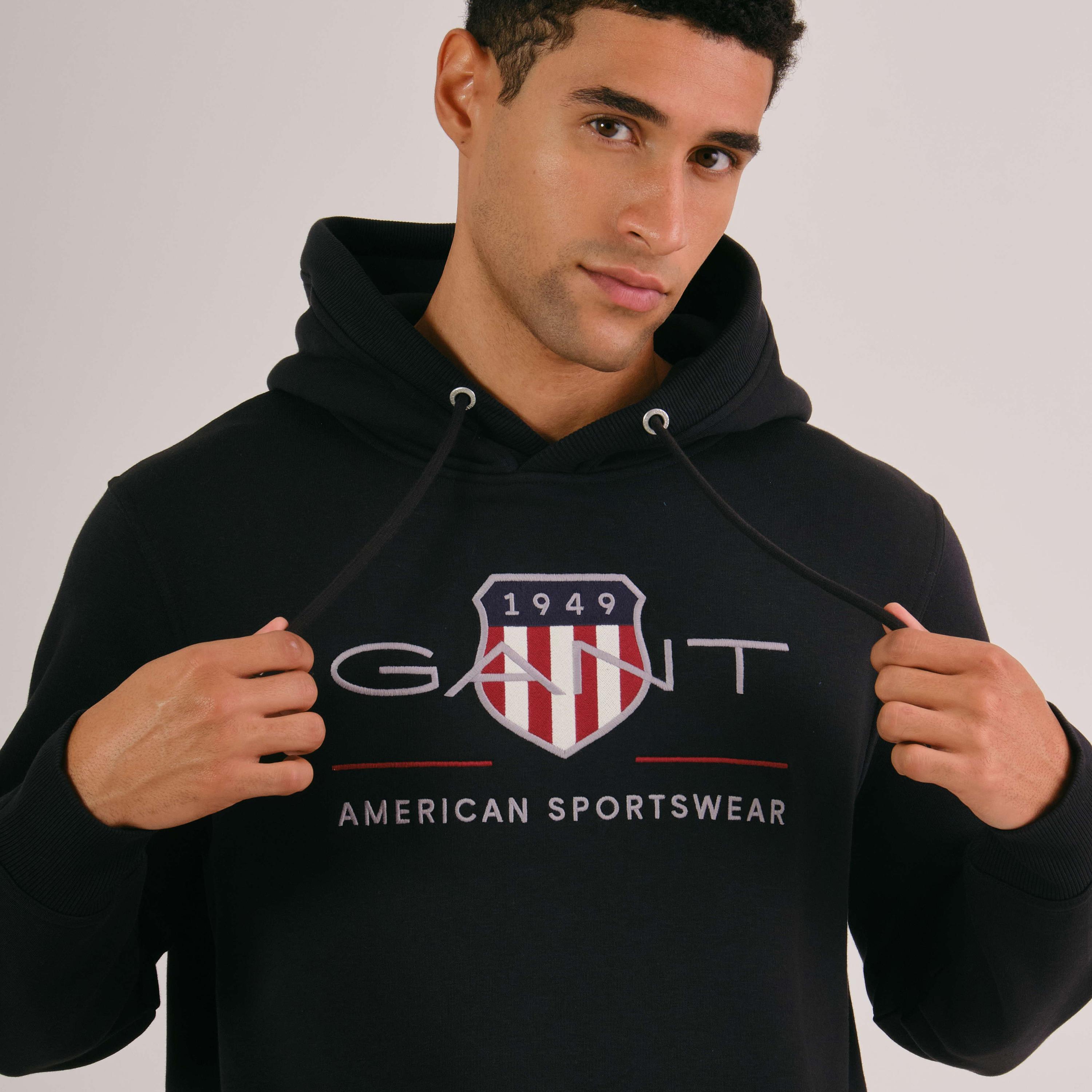 Gant Embroidered Shield Logo Long Sleeves Men's Hoodie-men-winterwear-hoodiesandsweatshirts-image-3