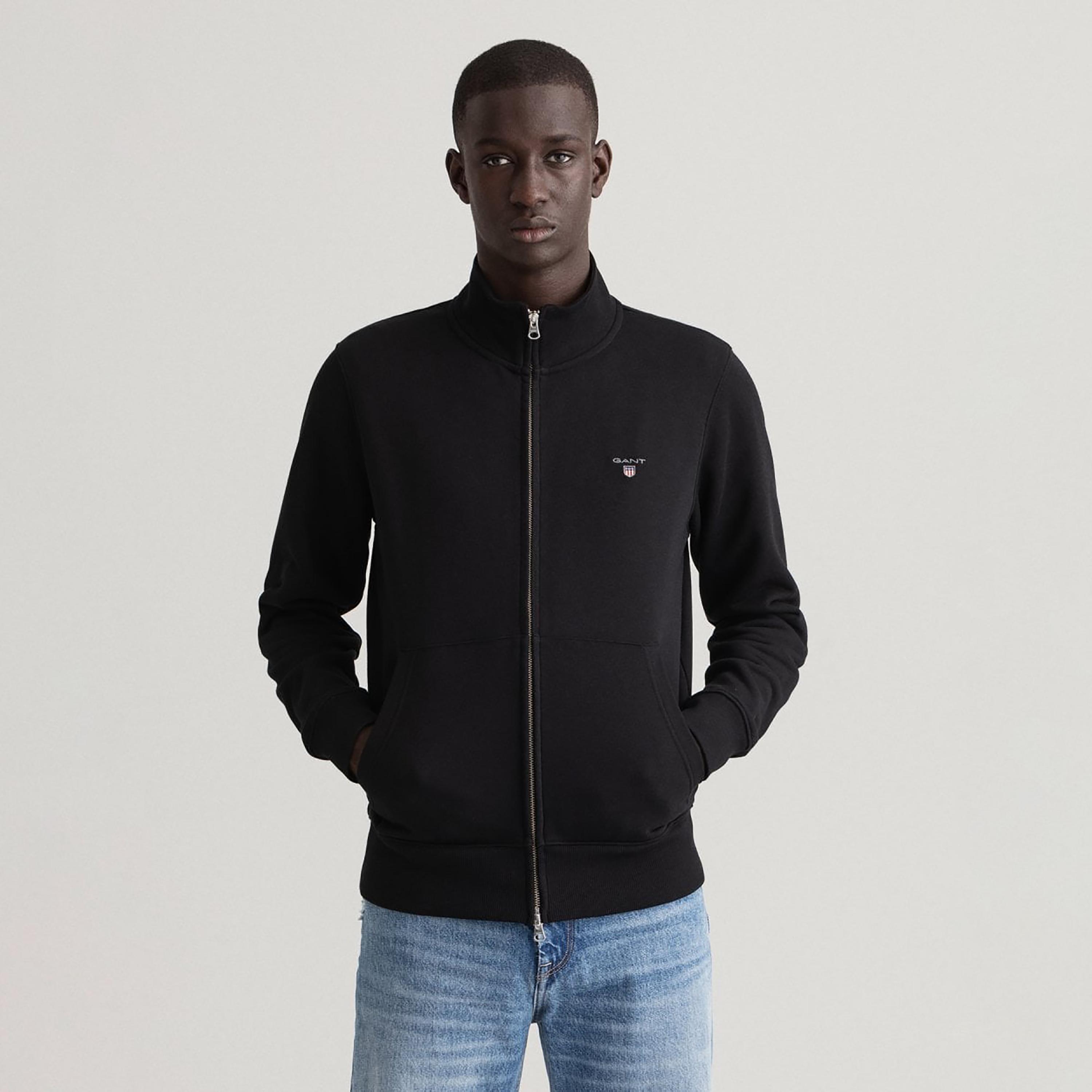 Gant Logo Detail High Neck Jacket with Split Pocket-men-clothing-jacketsandblazers-jackets-image-1