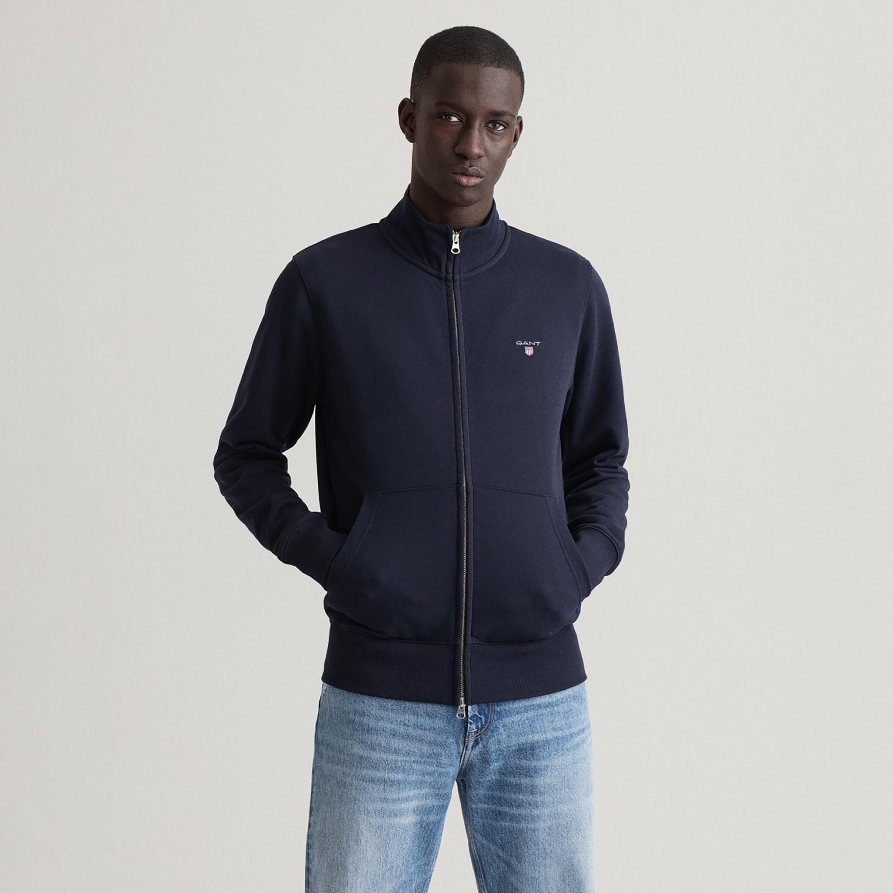 Gant Logo Detail High Neck Jacket with Split Pocket-men-clothing-jacketsandblazers-jackets-image-1