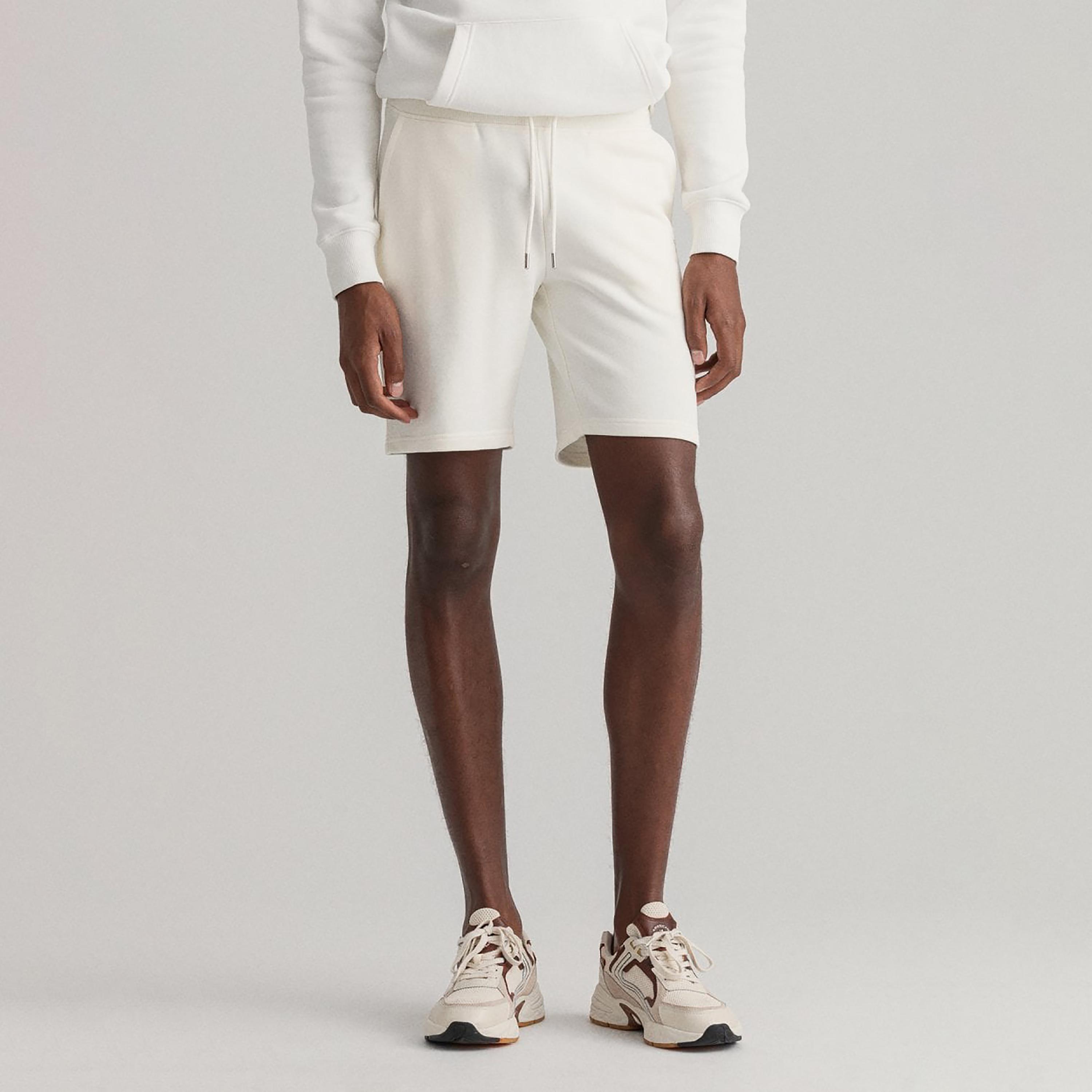 Gant Logo Detail Mid-Rise Drawstring Shorts-men-clothing-bottoms-shorts-image-1