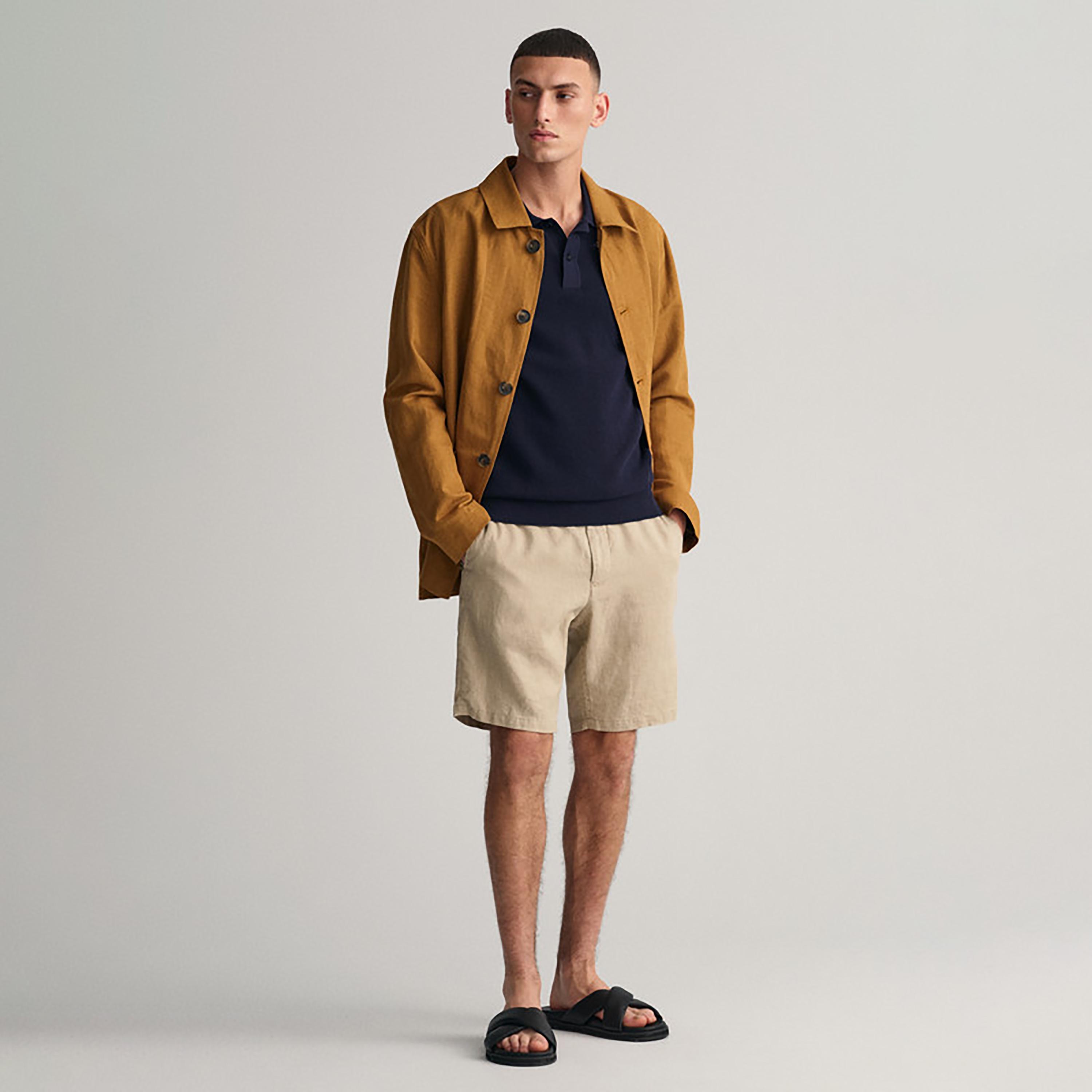 Gant Logo Detail Mid-Rise Drawstring Shorts-men-clothing-bottoms-shorts-image-2