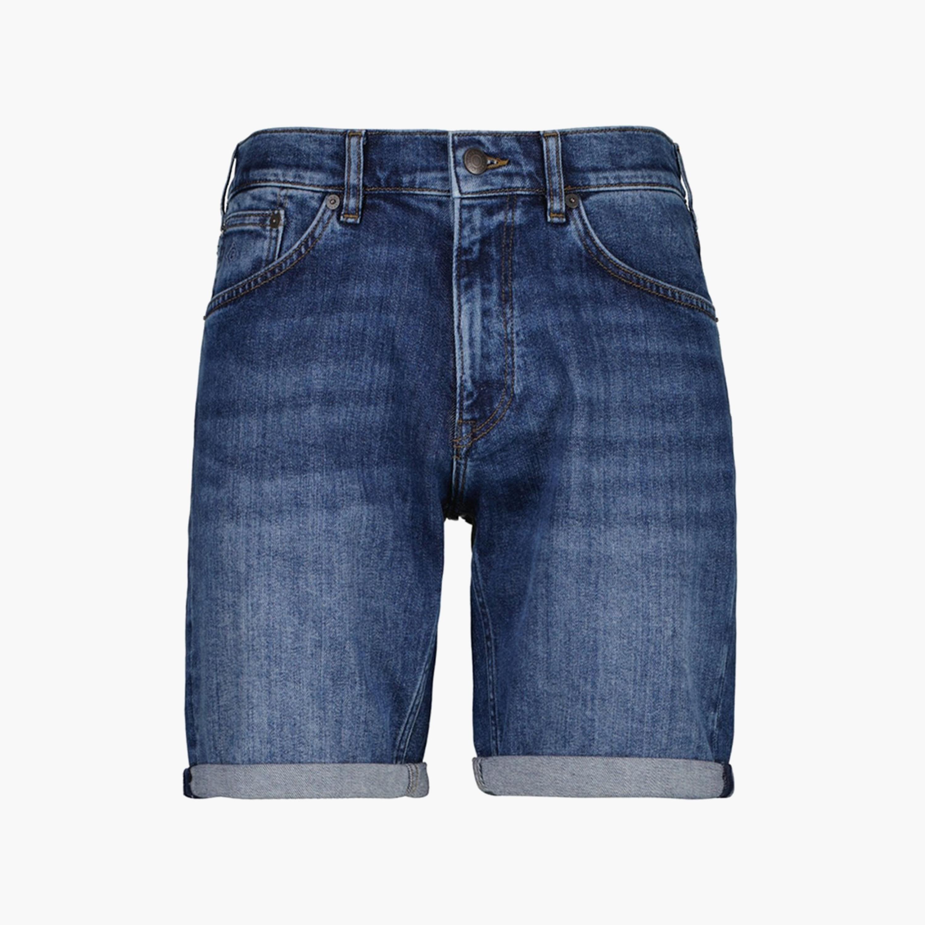Gant Plain Mid-Rise Buttoned Denim Shorts-men-clothing-bottoms-shorts-image-1