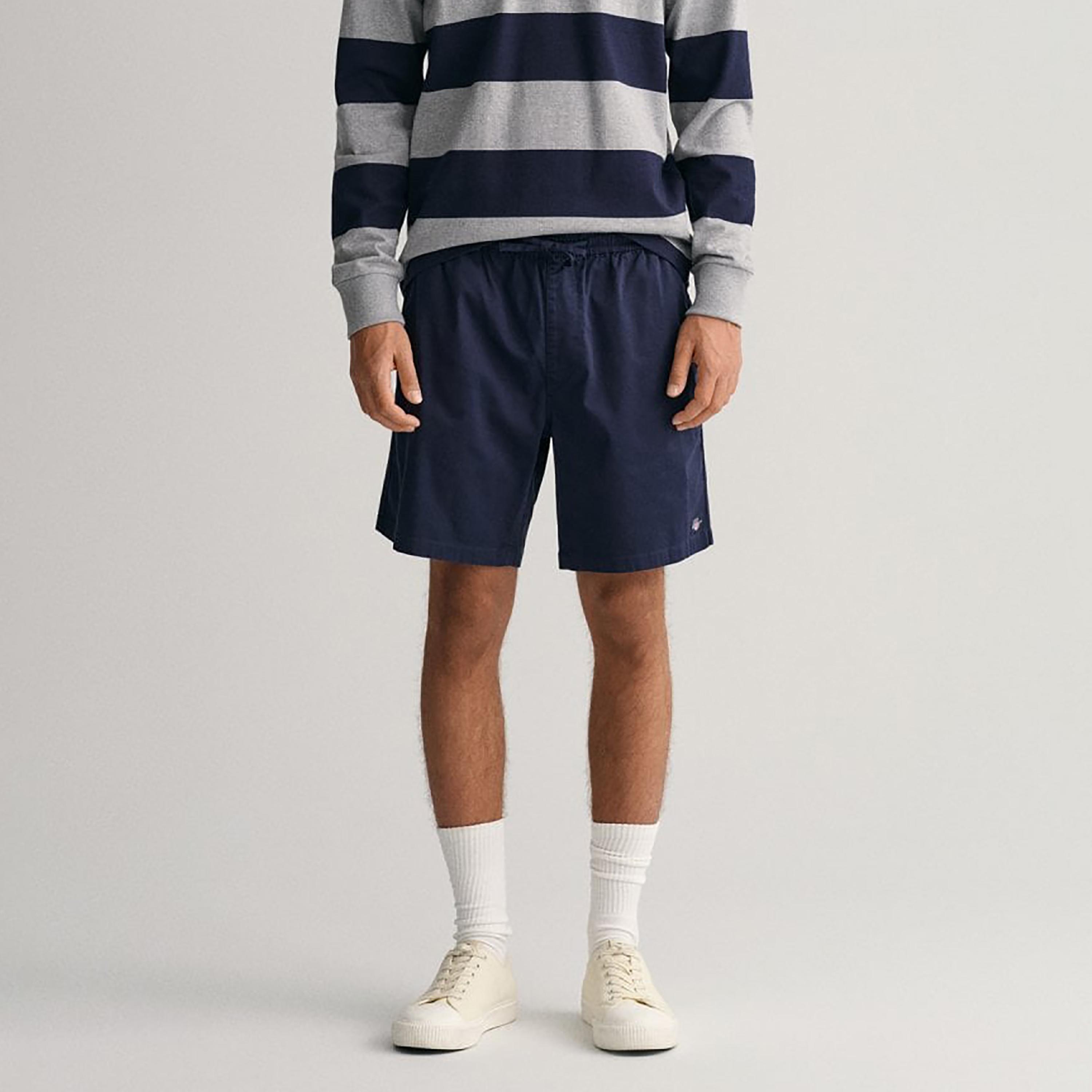 شورت من جانت سادة متوسطة الخصر الرباط السراويل-men-clothing-bottoms-shorts-image-1
