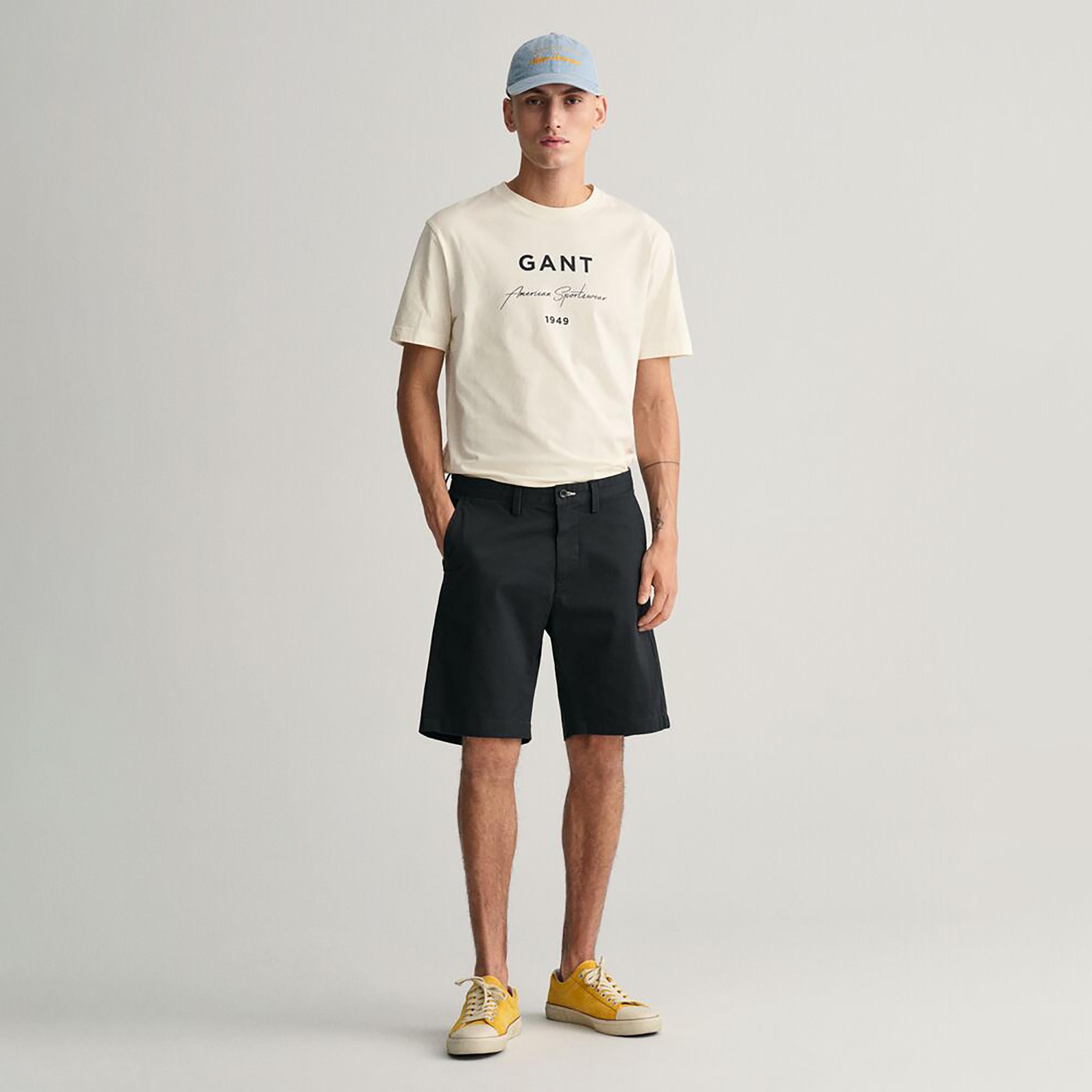 شورت تشينو رجالي سادة بخصر متوسط وأزرار وسحاب من جانت-men-clothing-bottoms-shorts-image-7