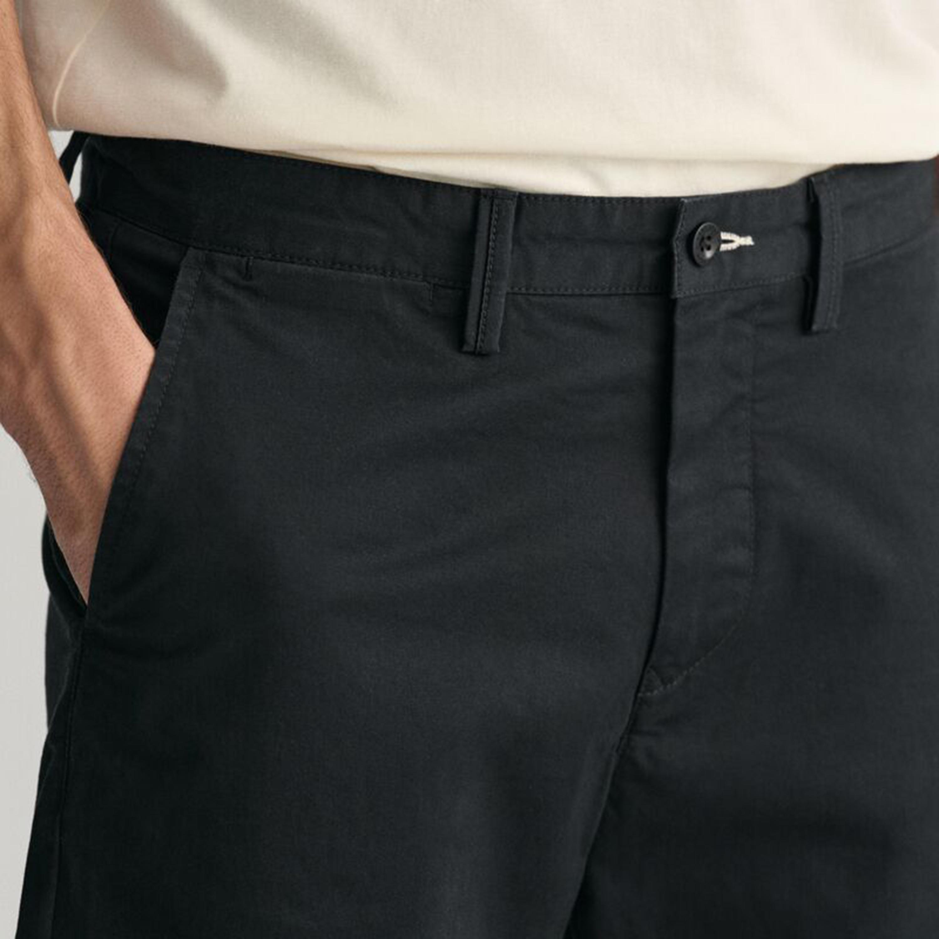 شورت تشينو رجالي سادة بخصر متوسط وأزرار وسحاب من جانت-men-clothing-bottoms-shorts-image-8