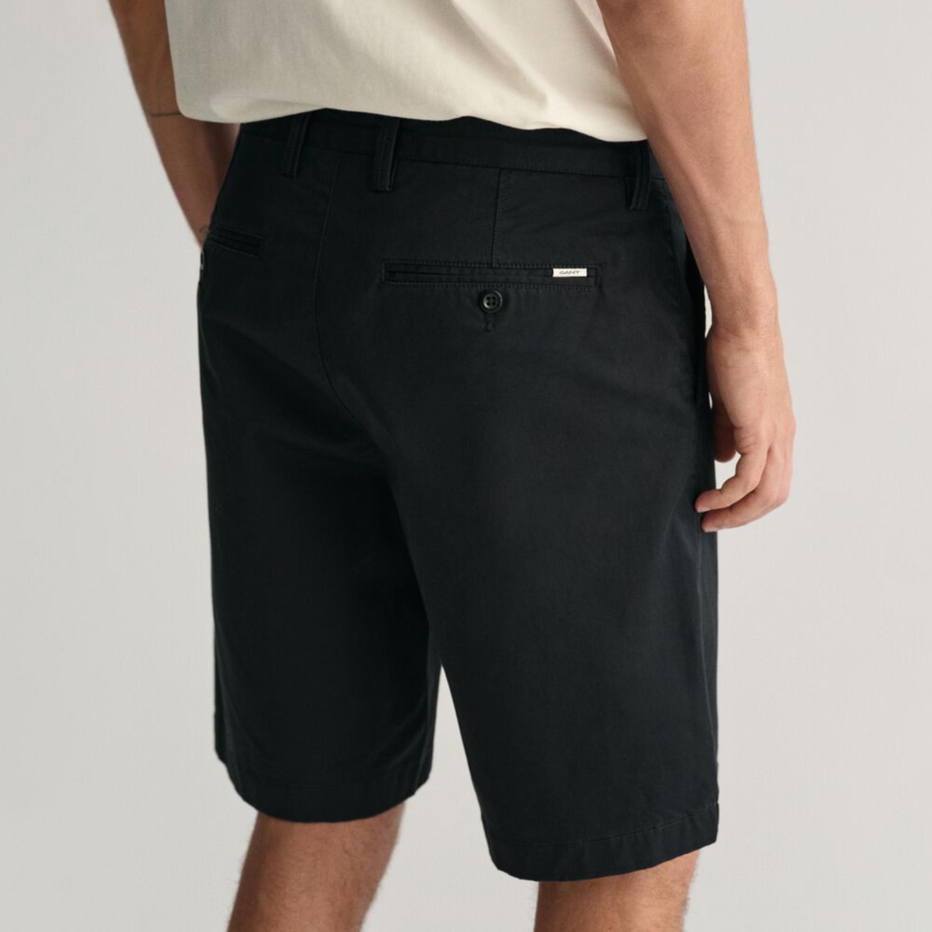 شورت تشينو رجالي سادة بخصر متوسط وأزرار وسحاب من جانت-men-clothing-bottoms-shorts-image-9