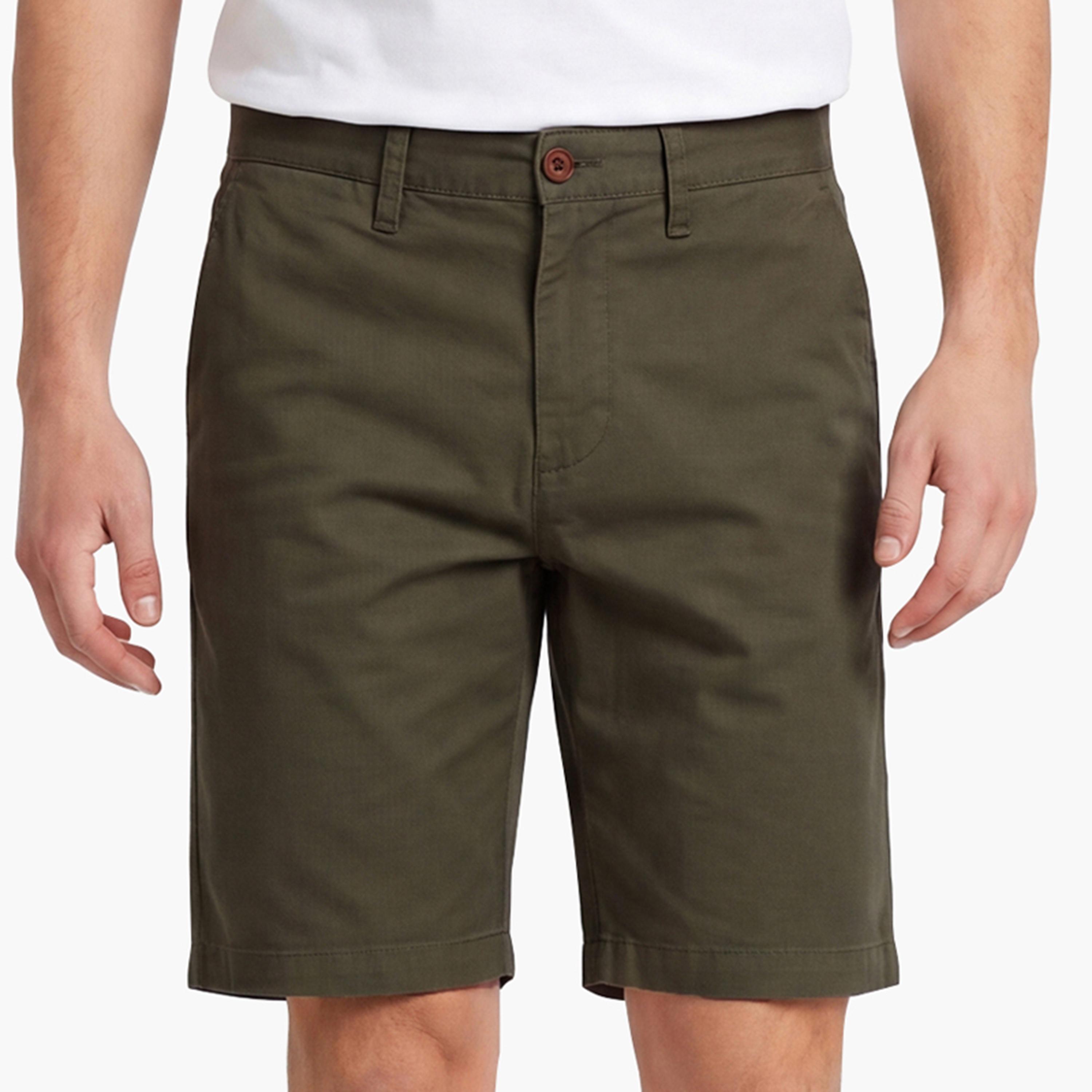 Gant Plain Mid-Rise Button & Zip Fly Men's Chino Shorts-men-clothing-bottoms-shorts-image-3