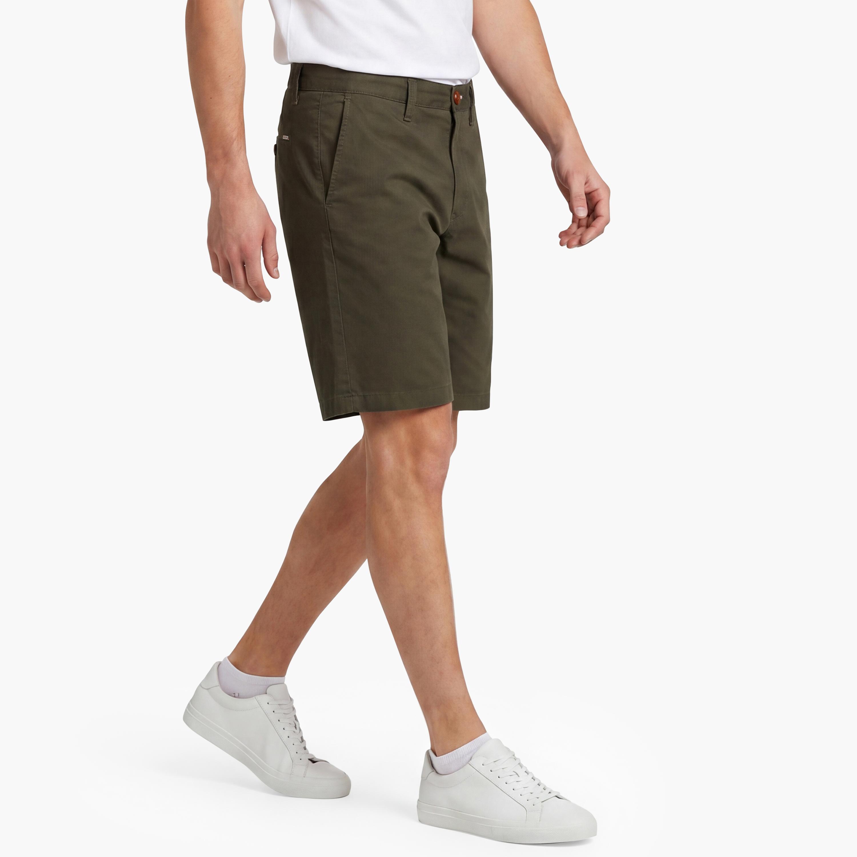 Gant Plain Mid-Rise Button & Zip Fly Men's Chino Shorts-men-clothing-bottoms-shorts-image-5