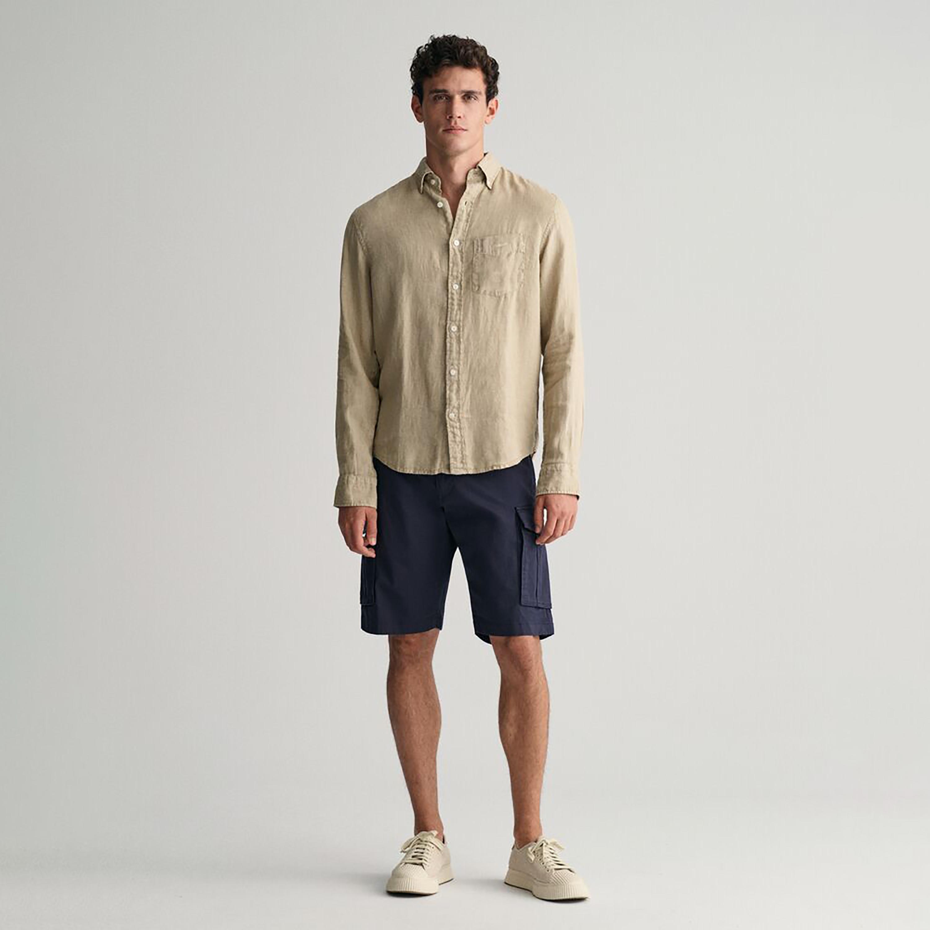 Gant Plain Mid-Rise Button Closure Men Cargo Shorts-men-clothing-bottoms-shorts-image-2