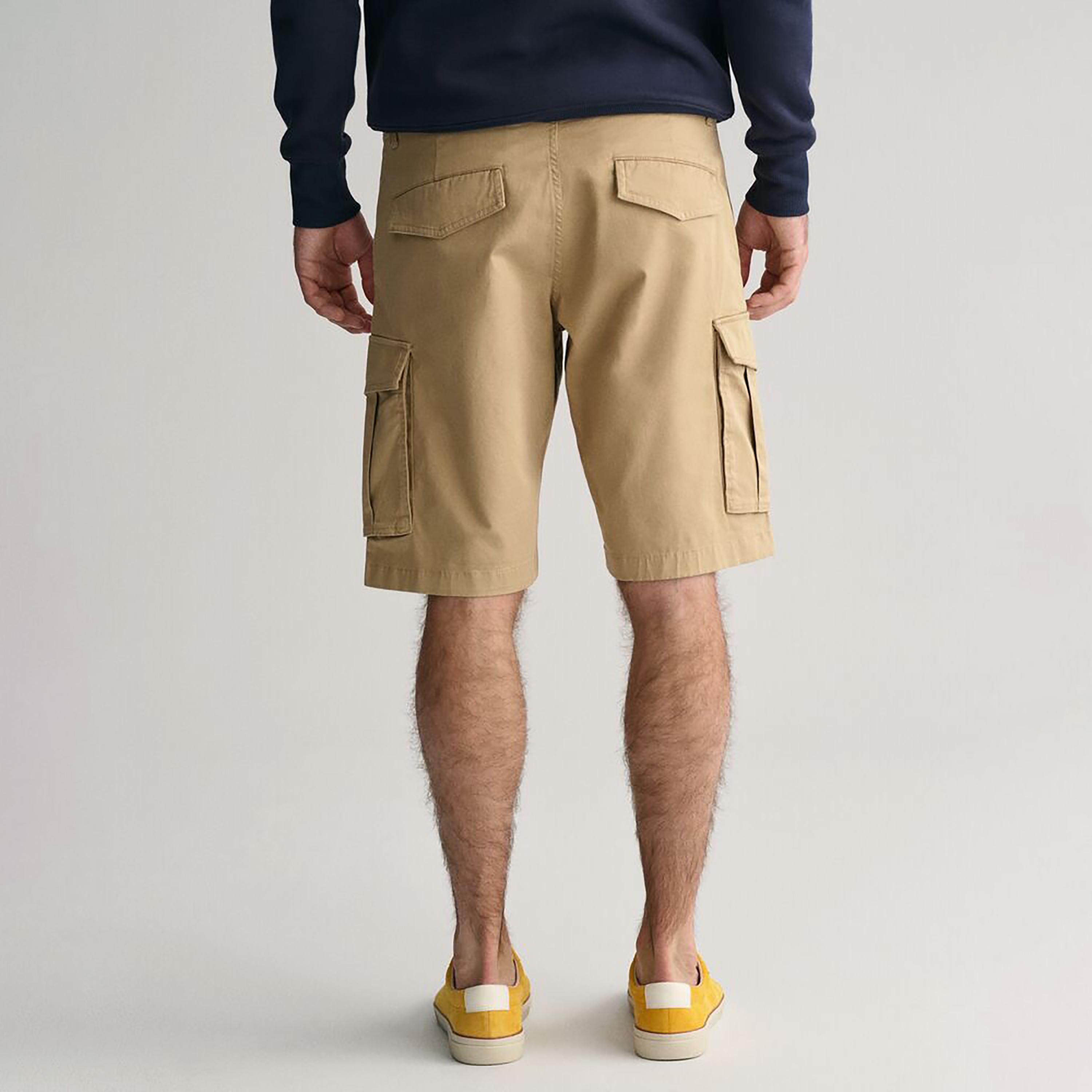 Gant Plain Mid-Rise Button Closure Men Cargo Shorts-men-clothing-bottoms-shorts-image-3