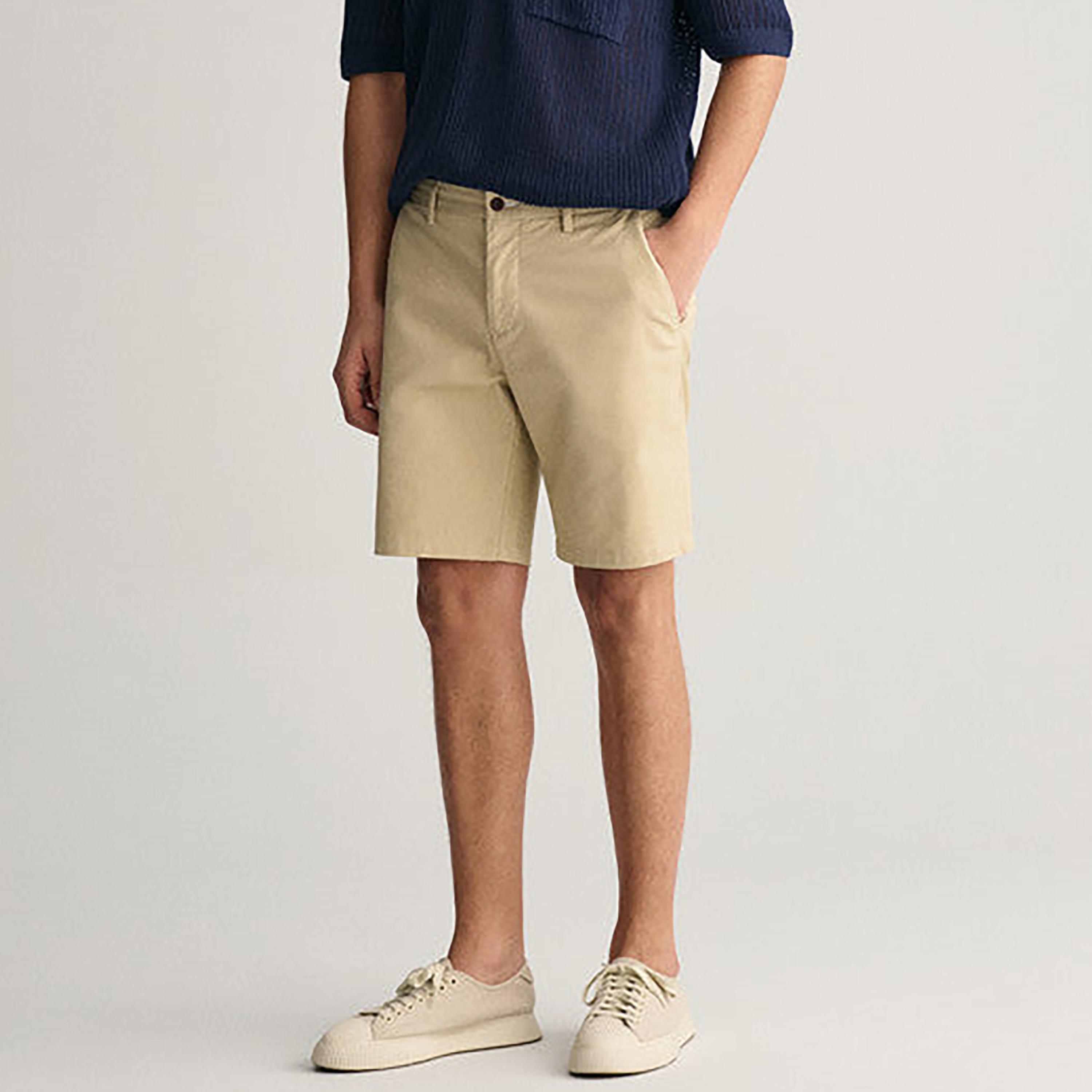 Gant Plain Mid-Rise Button Closure Men Shorts-men-clothing-bottoms-shorts-image-4
