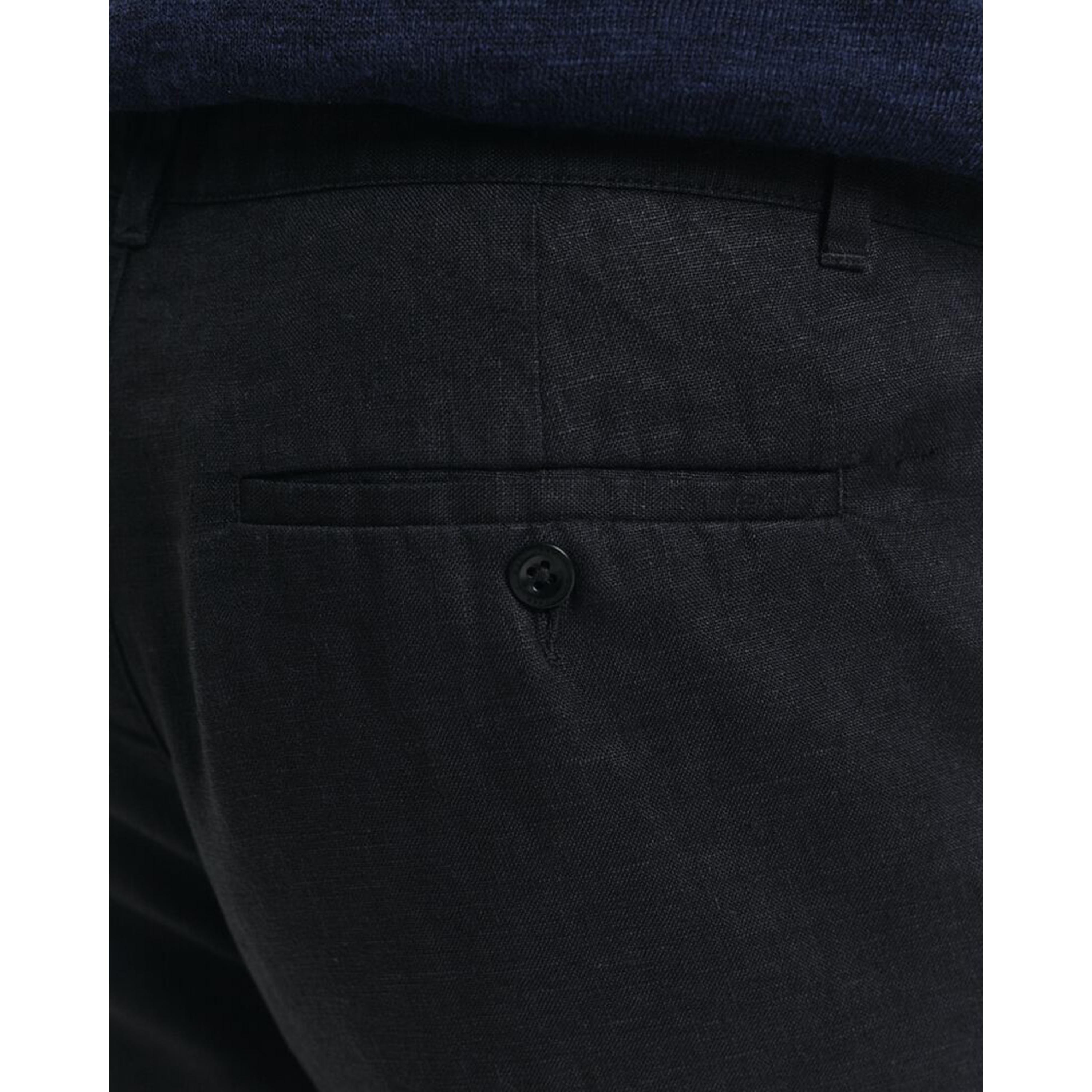 شورت رجالي من الكتان السادة بخصر متوسط الارتفاع ورباط شد من جانت-men-clothing-bottoms-shorts-image-9