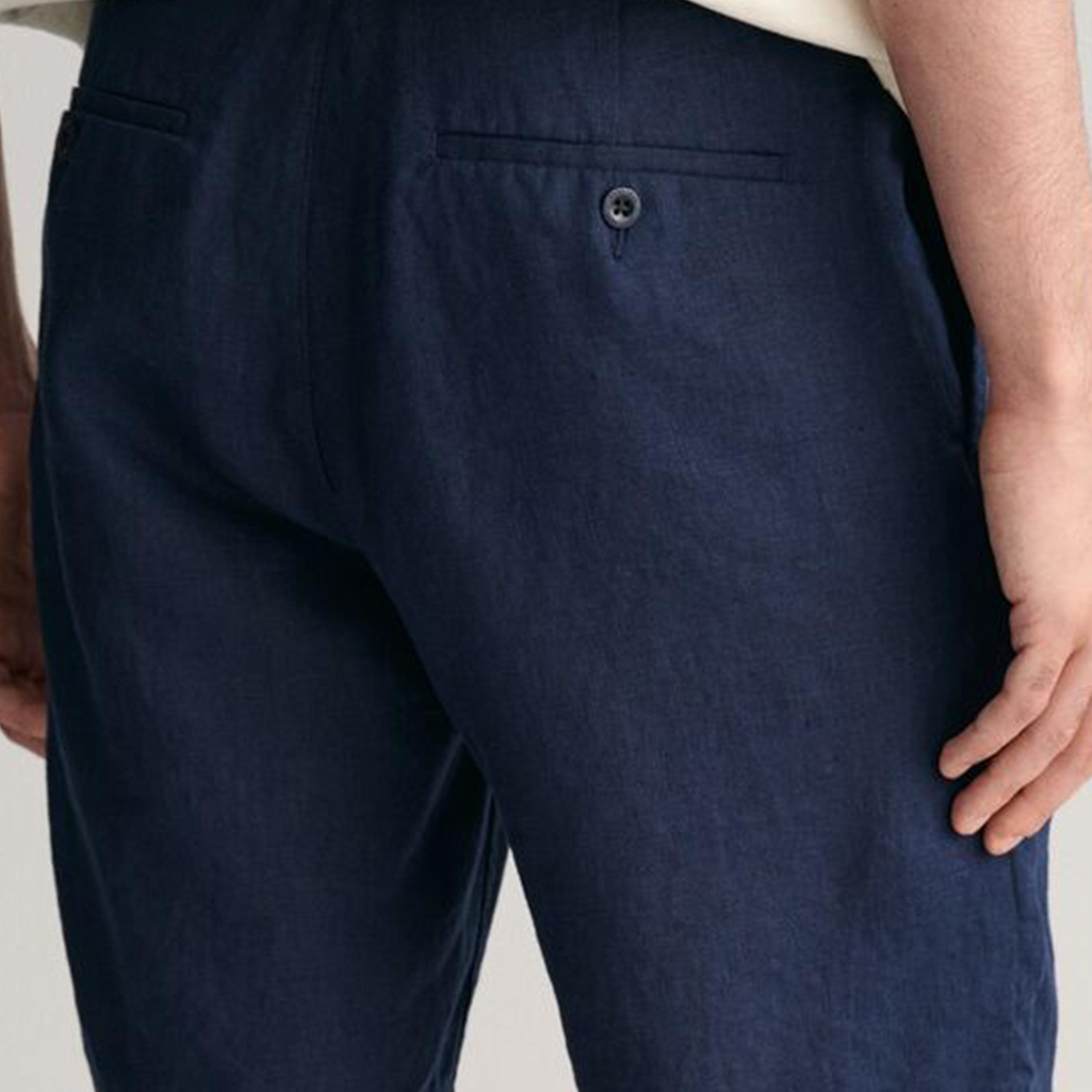 Gant Plain Mid-Rise Slanted Pocket Drawstring Shorts-men-clothing-bottoms-shorts-image-9