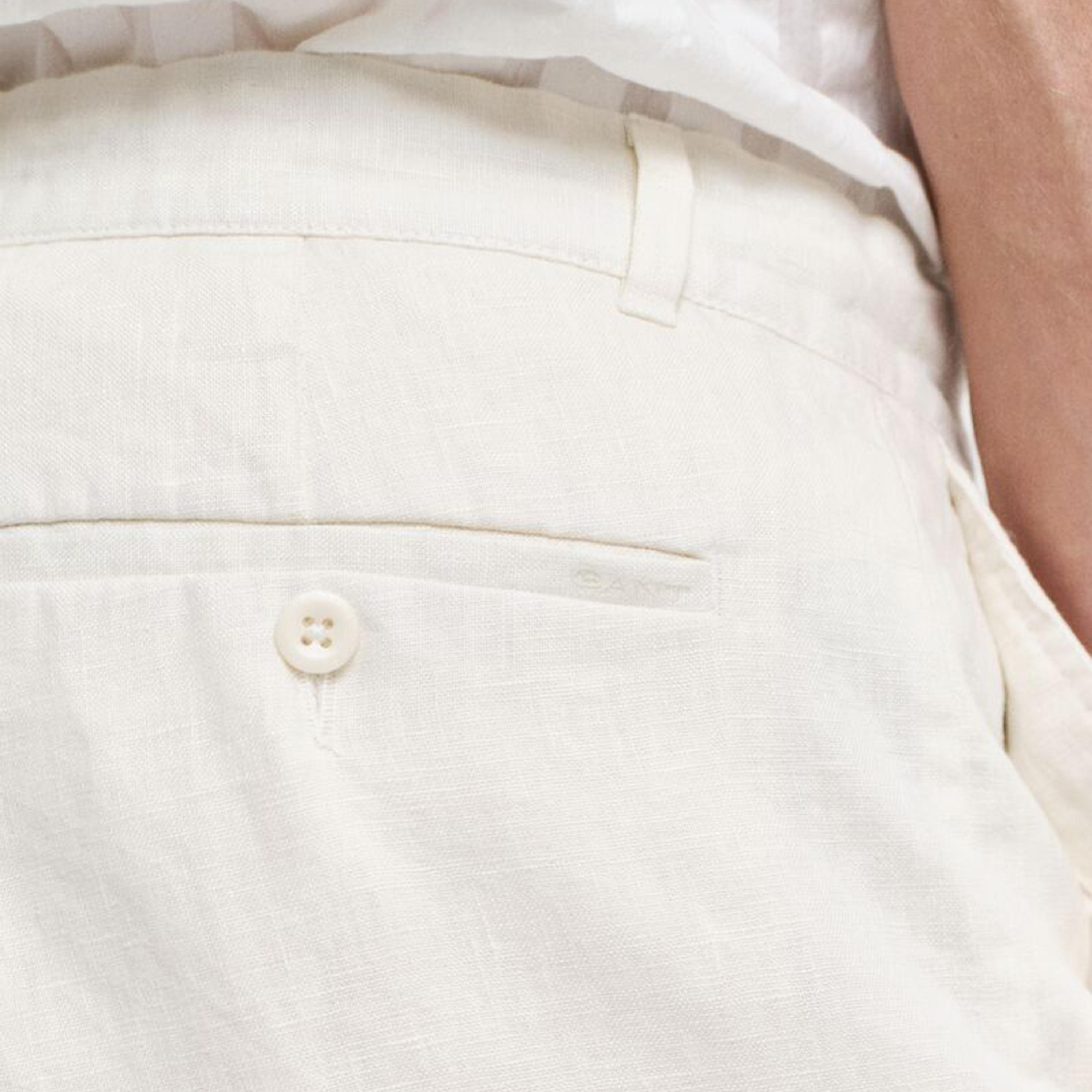 Gant Plain Mid-Rise Drawstring Men's Linen Shorts-men-clothing-bottoms-shorts-image-3