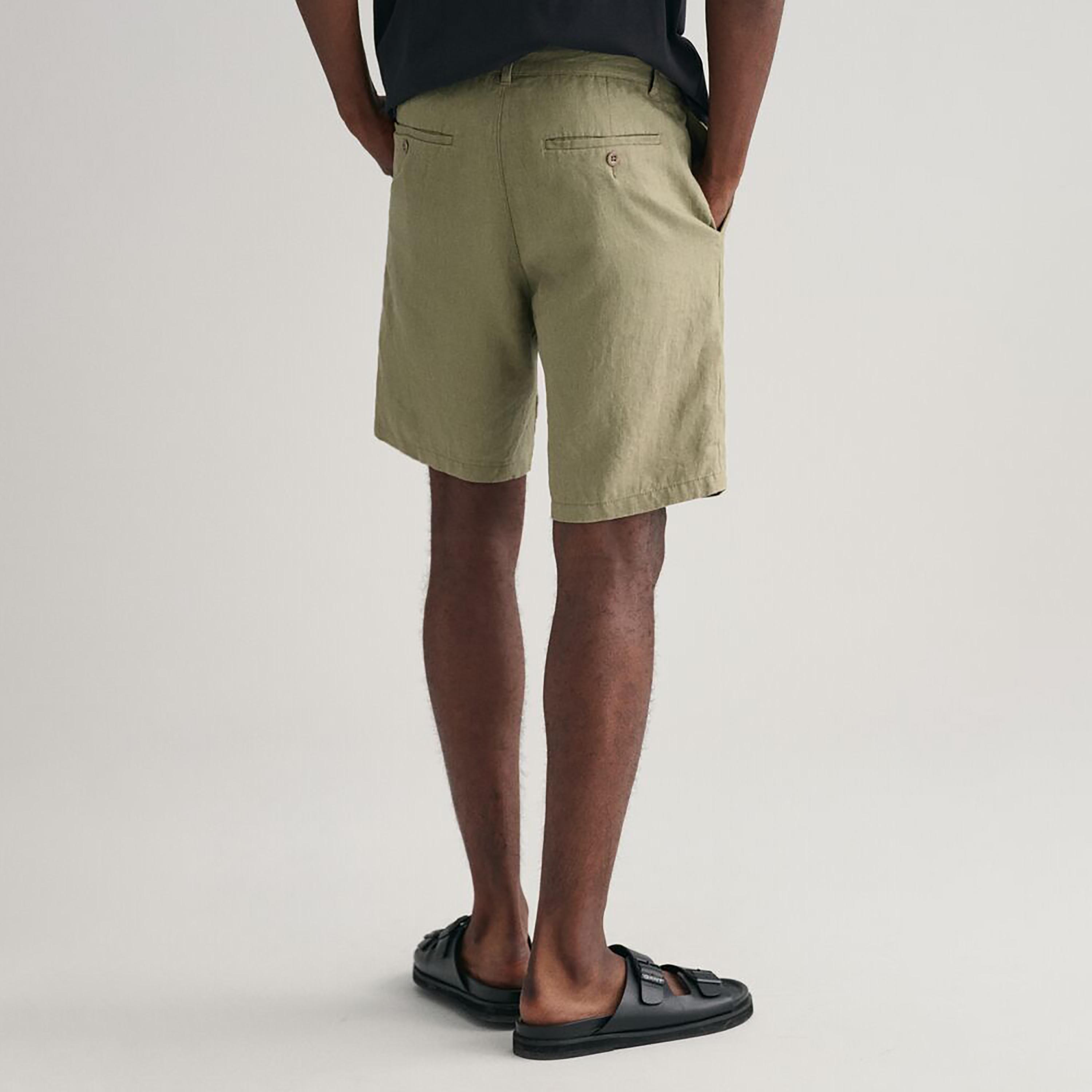 Gant Plain Mid-Rise Slanted Pocket Drawstring Shorts-men-clothing-bottoms-shorts-image-4