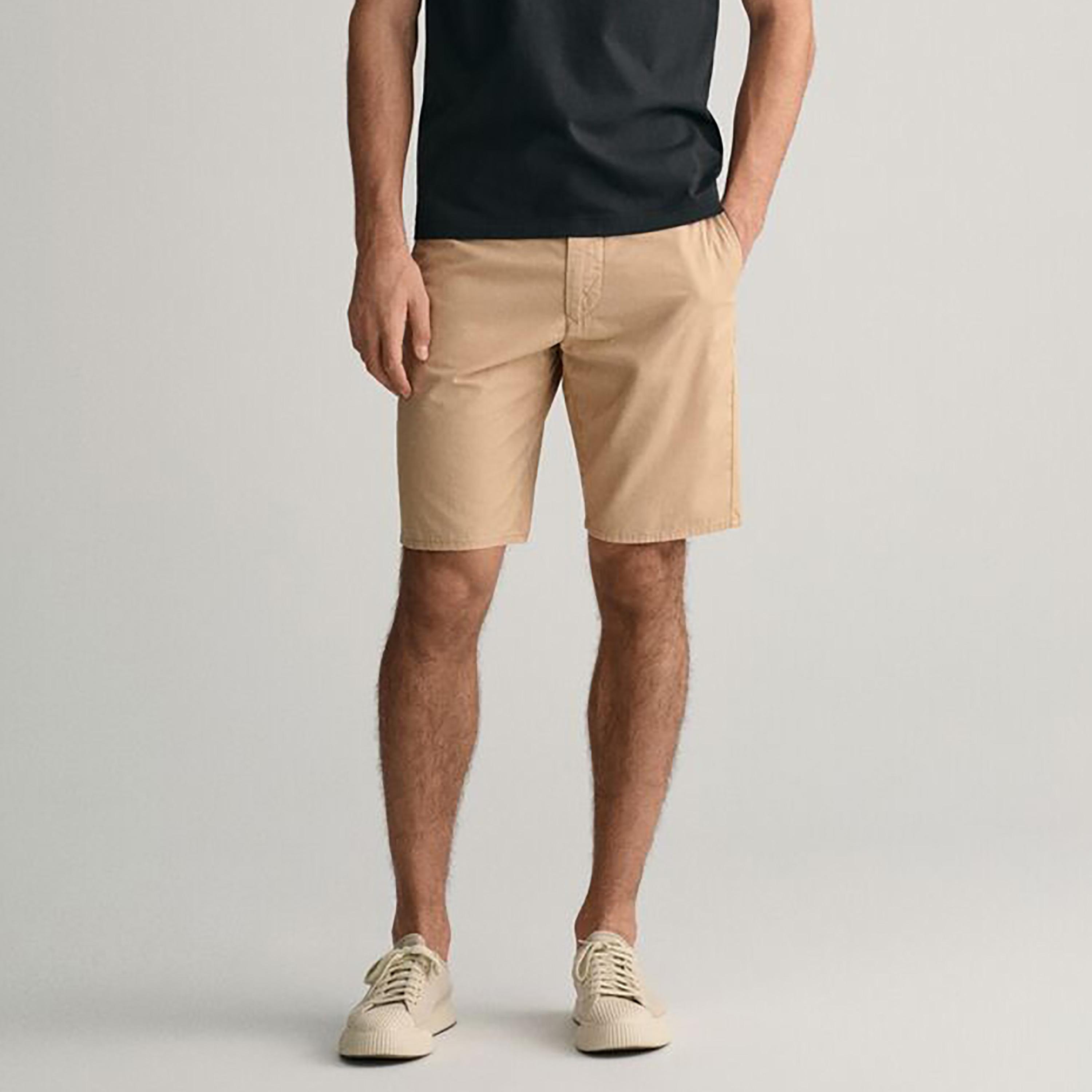 Gant Plain Mid-Rise Slanted Pocket Buttoned Shorts-men-clothing-bottoms-shorts-image-1