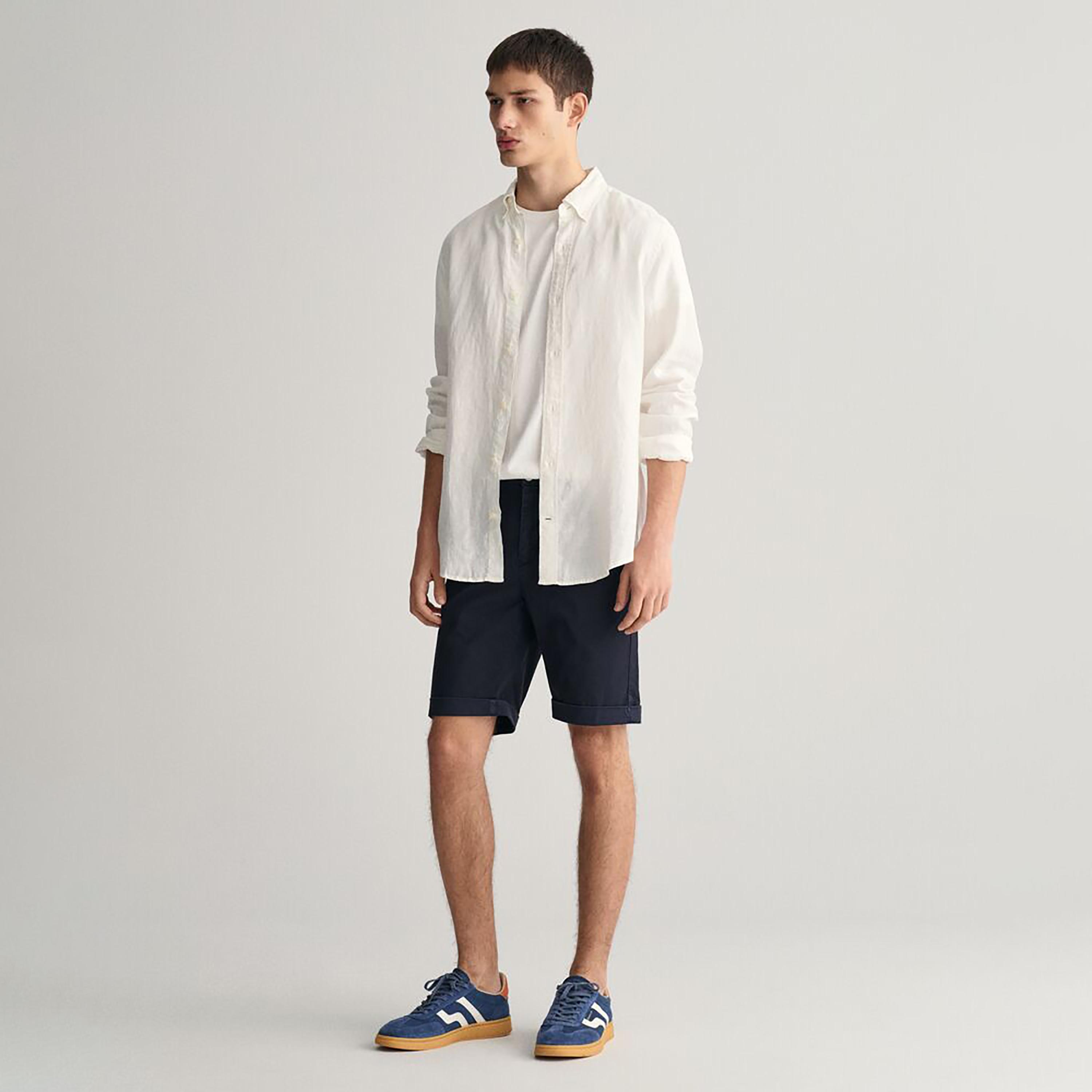 Gant Plain Mid-Rise Button Closure Men Shorts-men-clothing-bottoms-shorts-image-2