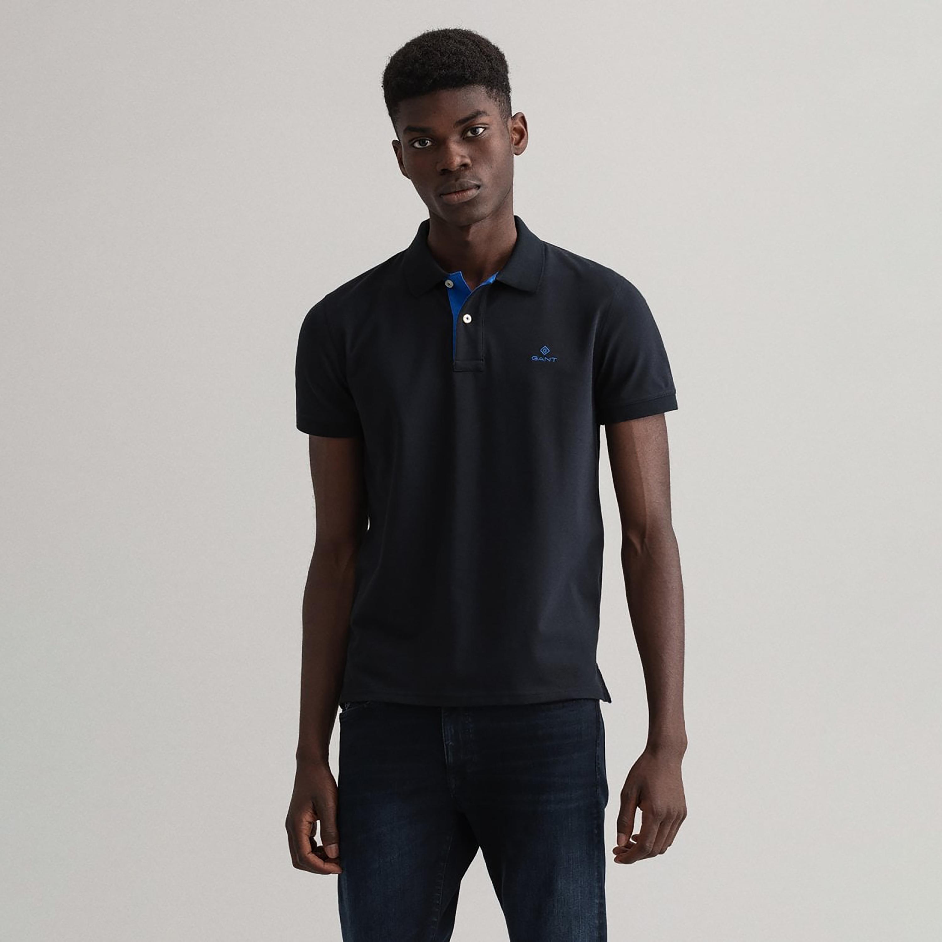 Gant Logo Detail Collared Short Sleeves Polo T-Shirt-men-clothing-tshirtsandpolos-polos-image-1