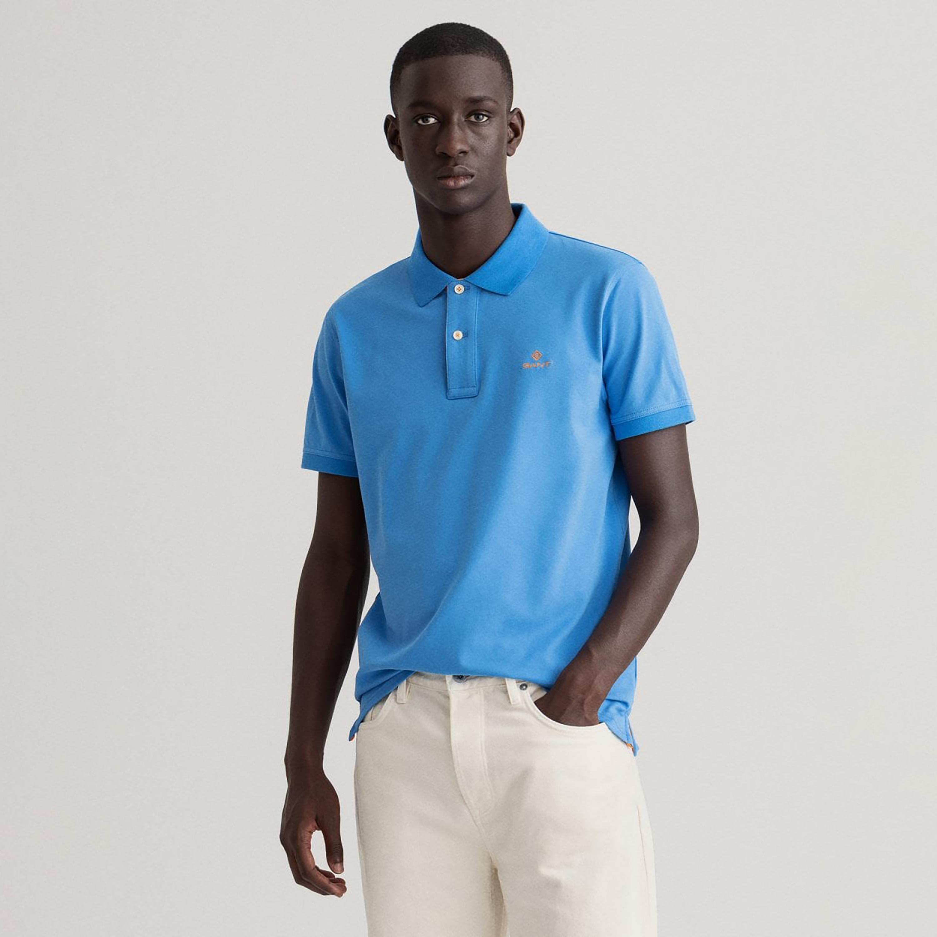 تي-شيرت بولو من جانت لوجو بأكمام قصيرة وياقة-men-clothing-tshirtsandpolos-polos-image-1