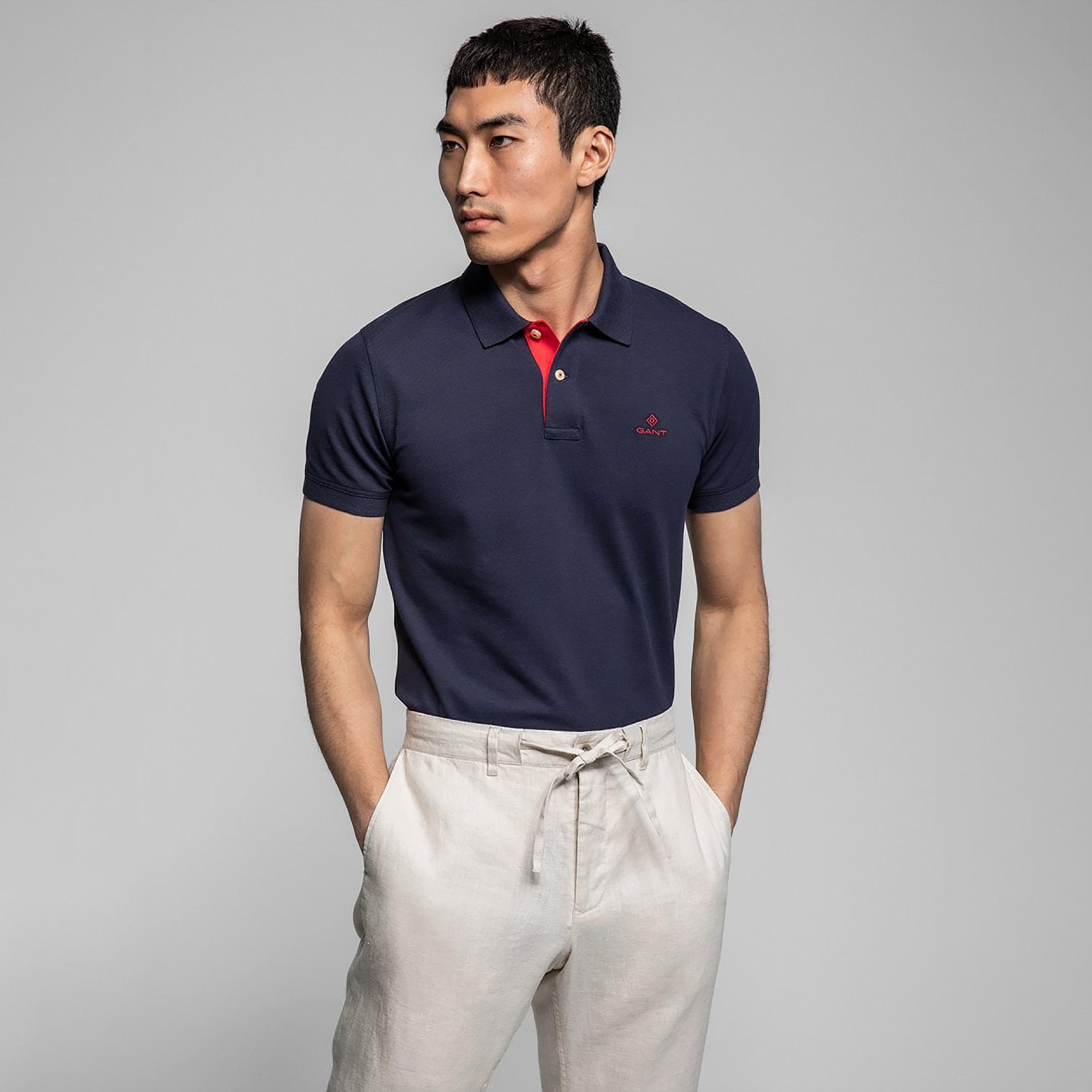 تي-شيرت بولو من جانت لوجو بأكمام قصيرة وياقة-men-clothing-tshirtsandpolos-polos-image-1