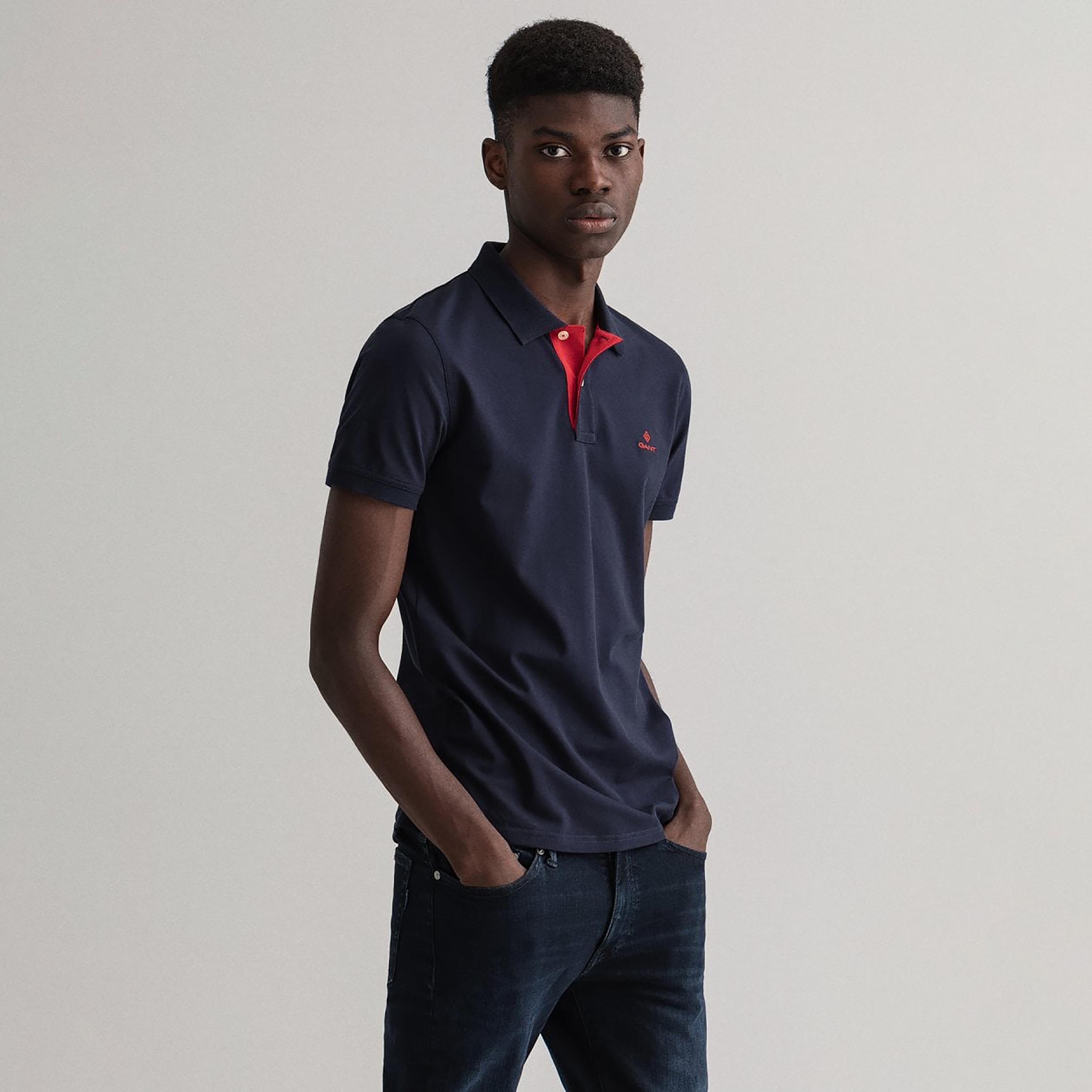 تي-شيرت بولو من جانت لوجو بأكمام قصيرة وياقة-men-clothing-tshirtsandpolos-polos-image-2
