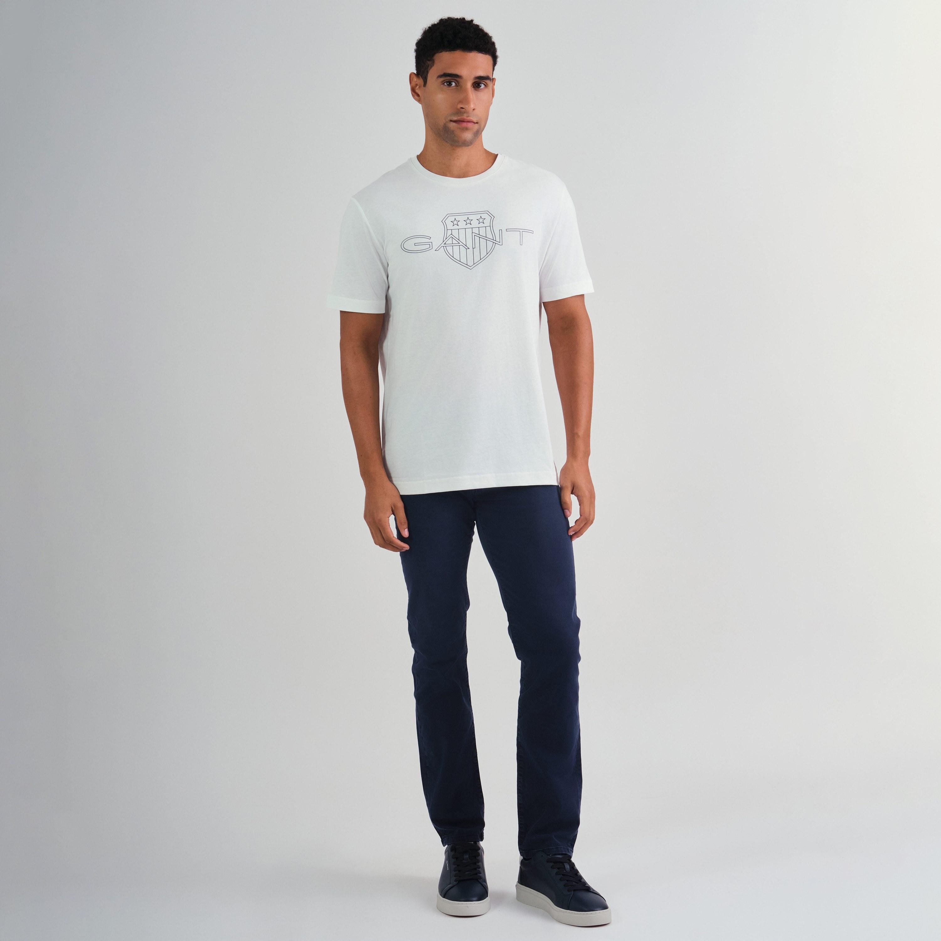 Gant Shield Logo Print Round Neck Short Sleeves Men's T-Shirt-men-clothing-tshirtsandpolos-tshirts-image-2