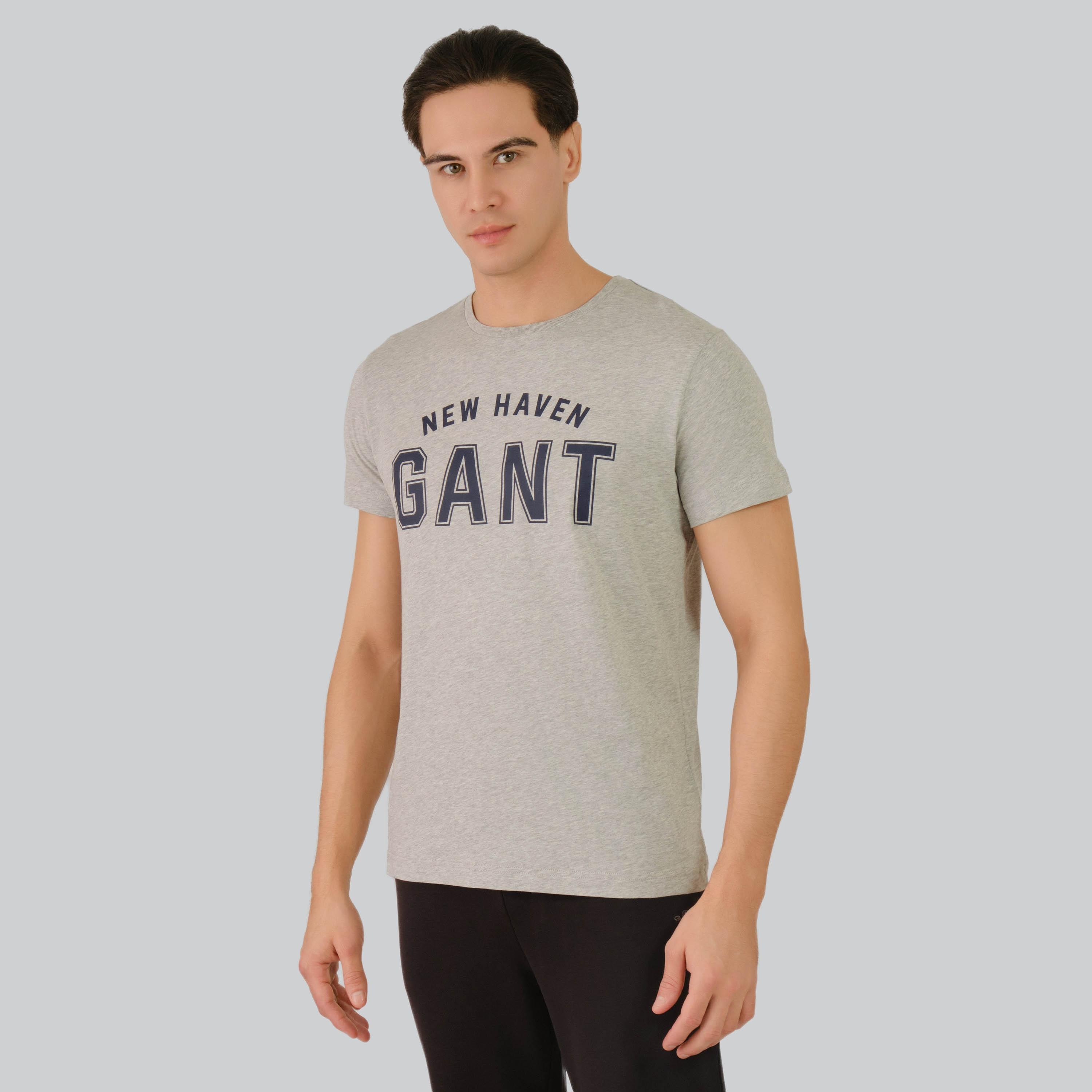 Gant Logo Print Round Neck Short Sleeves Men's T-Shirt-men-clothing-tshirtsandpolos-tshirts-image-1