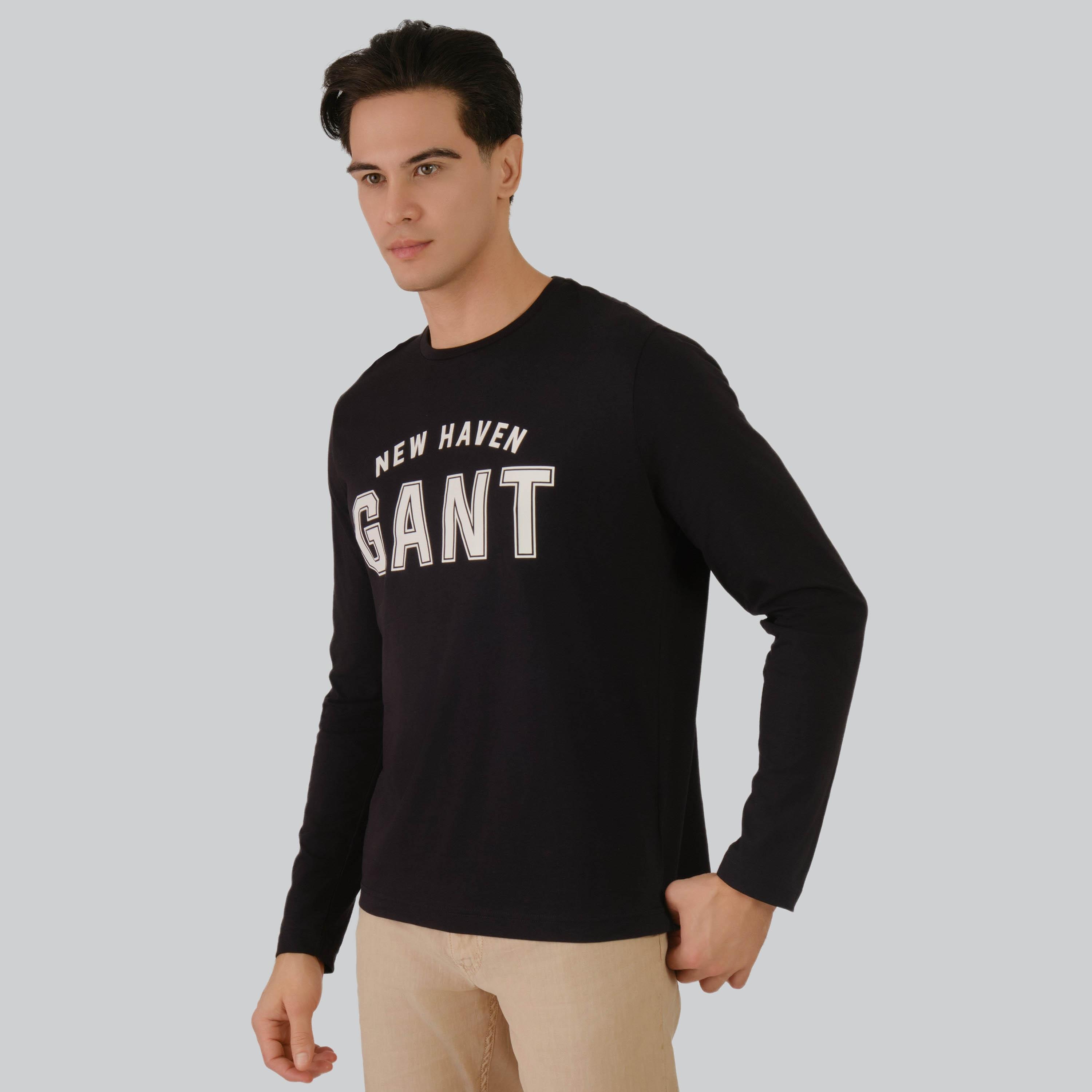 Gant Logo Print Round Neck Long Sleeves Men's T-Shirt-men-clothing-tshirtsandpolos-tshirts-image-4