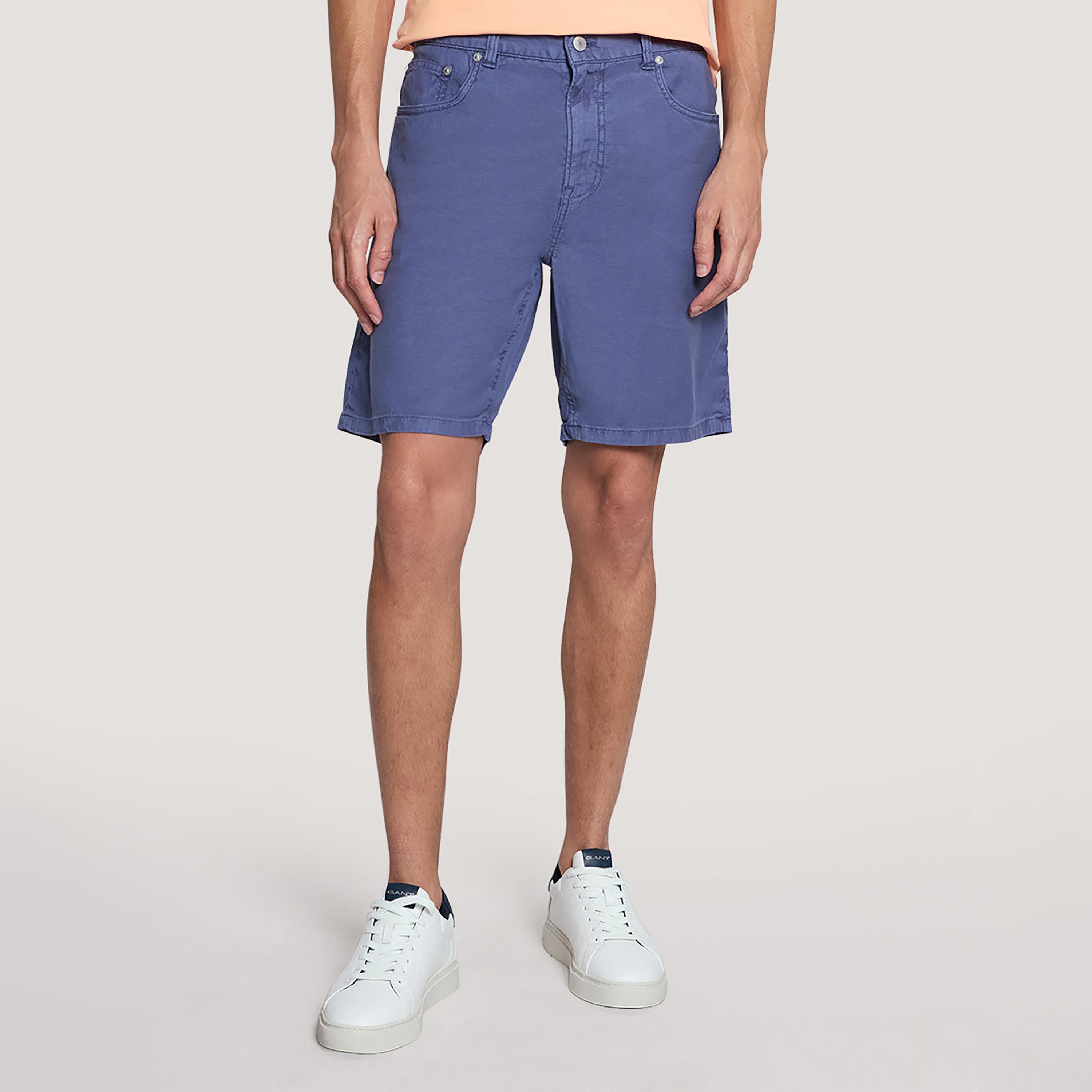 Gant Plain Mid-Rise Button & Zip Fly Men's Denim Shorts-men-clothing-bottoms-shorts-image-1