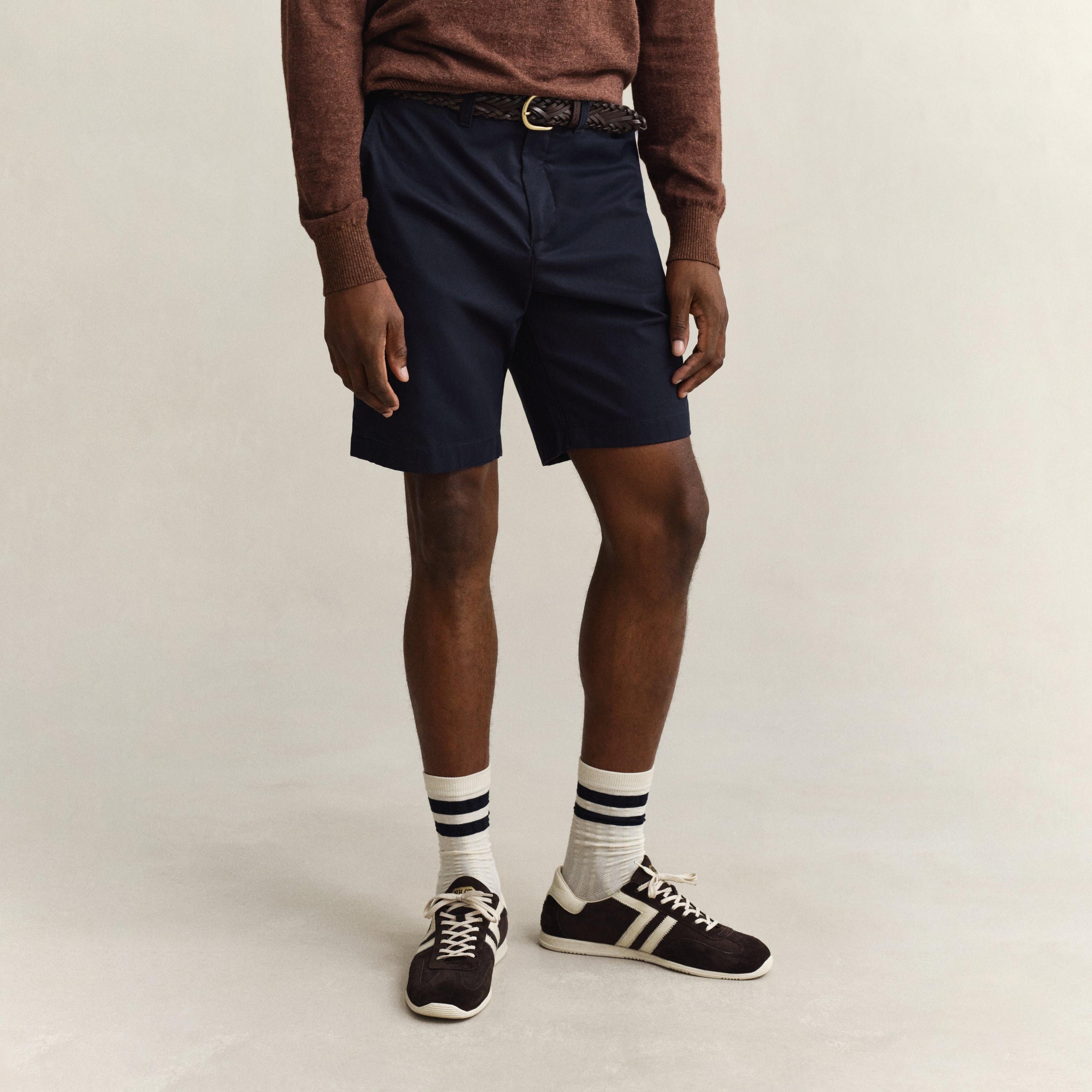 Gant Plain Mid-Rise Button & Zip Fly Men's Chino Shorts-men-clothing-bottoms-shorts-image-13
