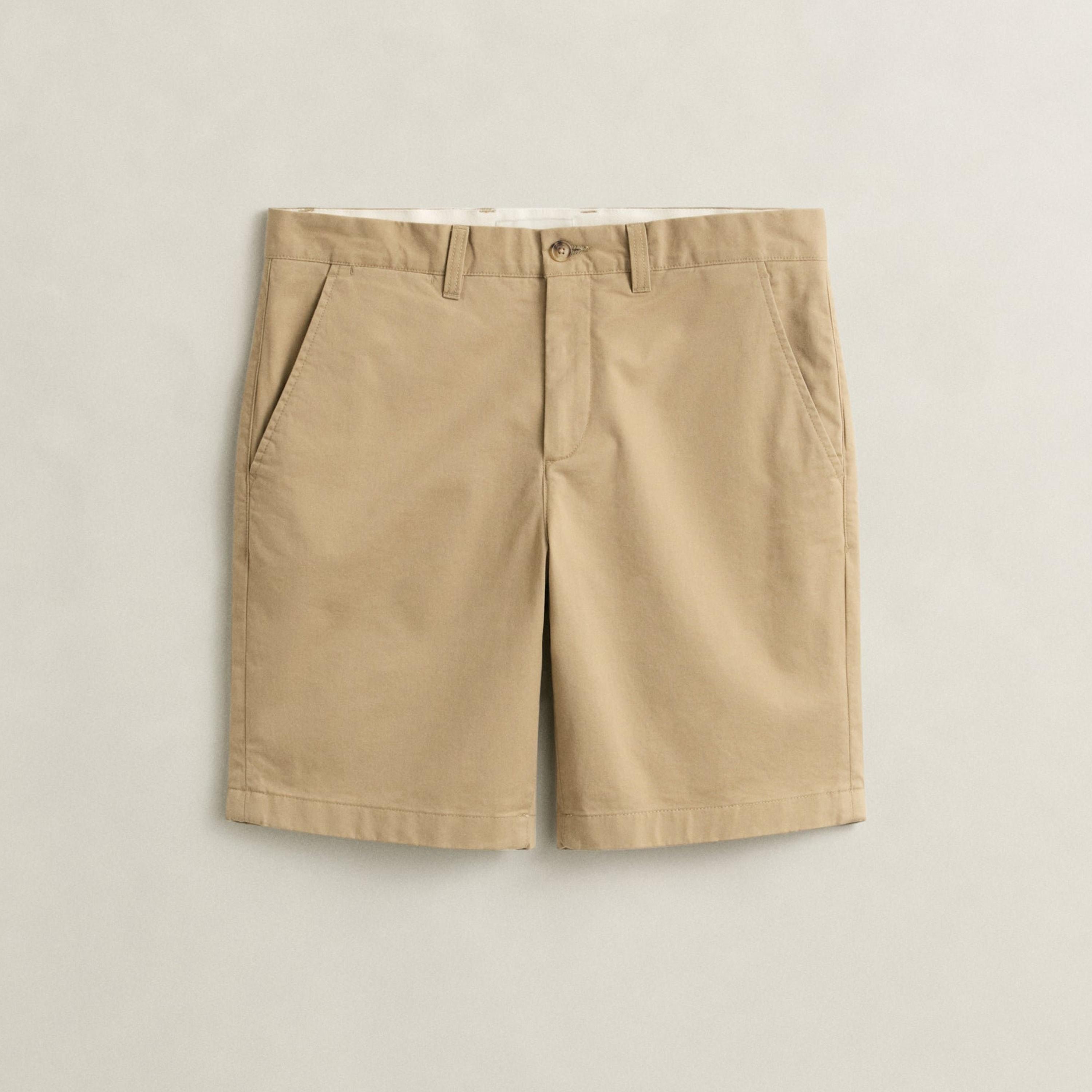 Gant Plain Mid-Rise Button & Zip Fly Men's Chino Shorts-men-clothing-bottoms-shorts-image-6