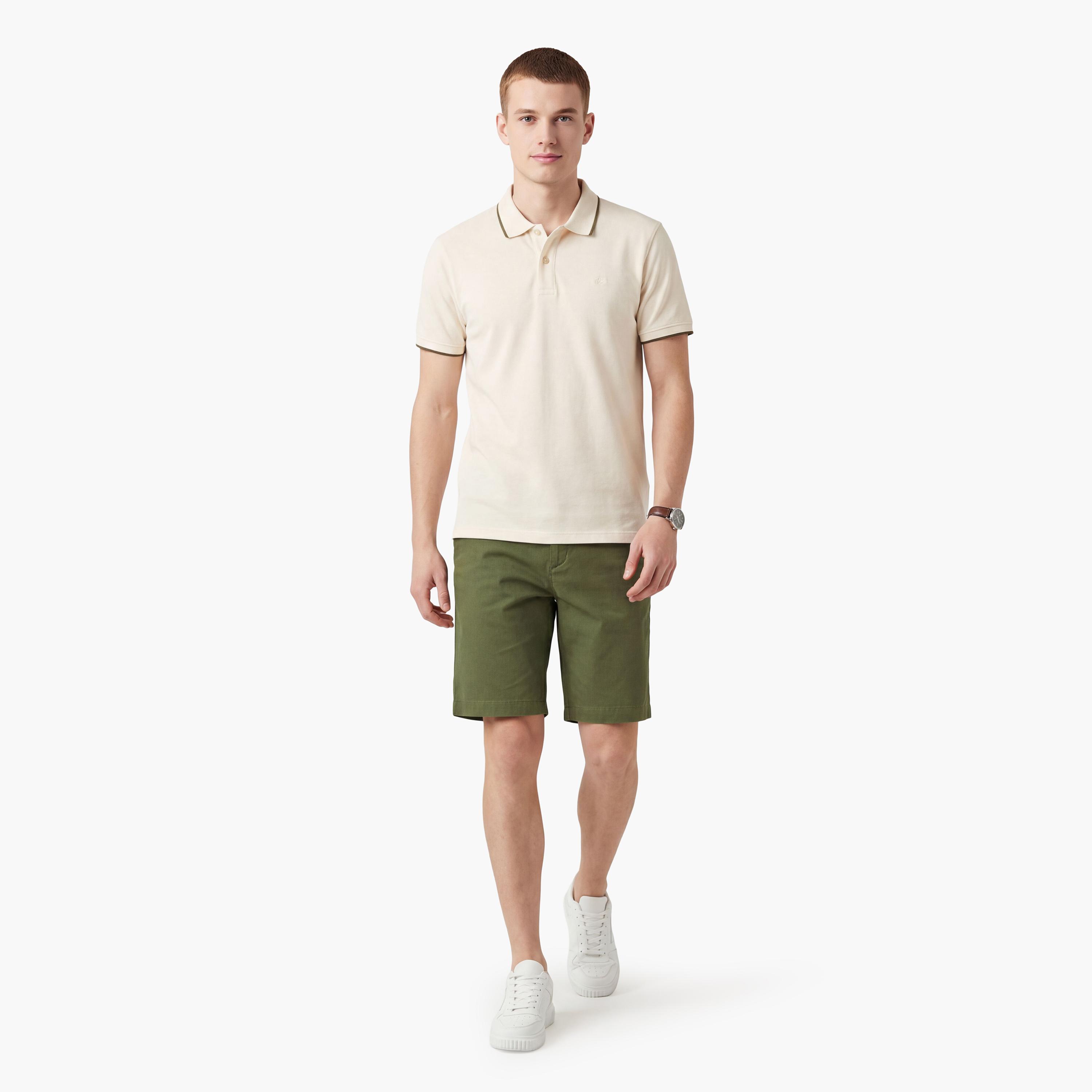 Gant Plain Mid-Rise Button & Zip Fly Men's Chino Shorts-men-clothing-bottoms-shorts-image-2