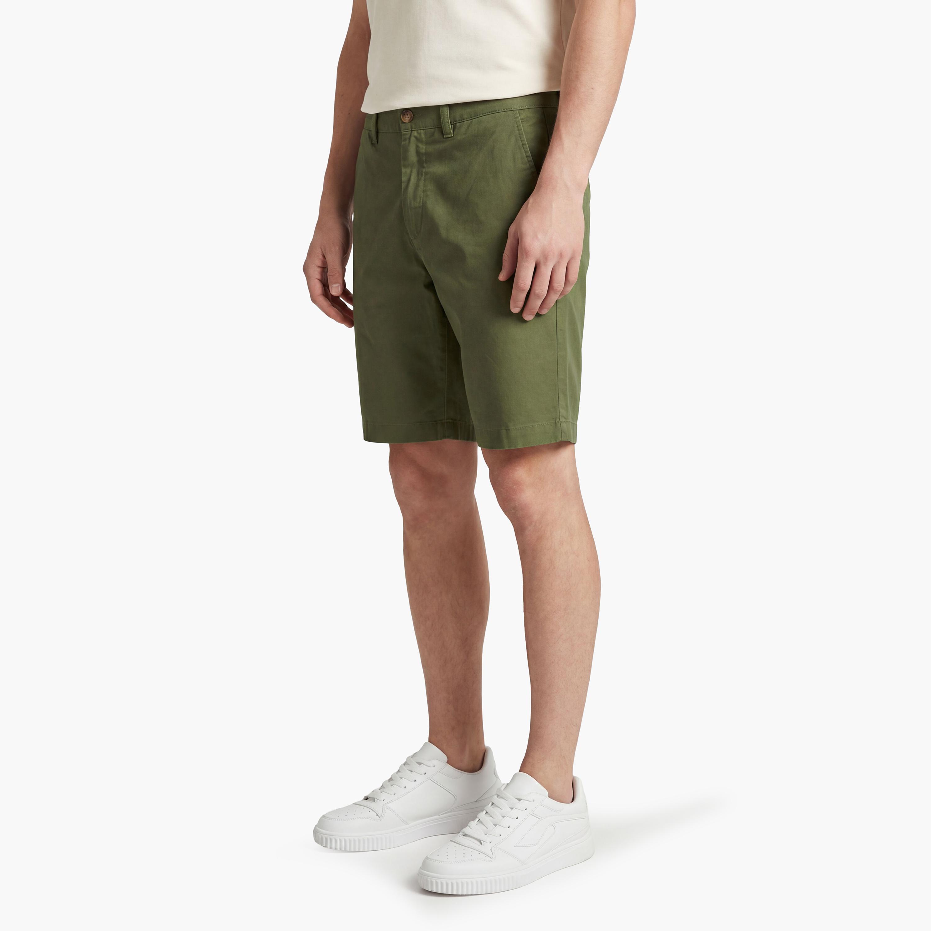 Gant Plain Mid-Rise Button & Zip Fly Men's Chino Shorts-men-clothing-bottoms-shorts-image-9